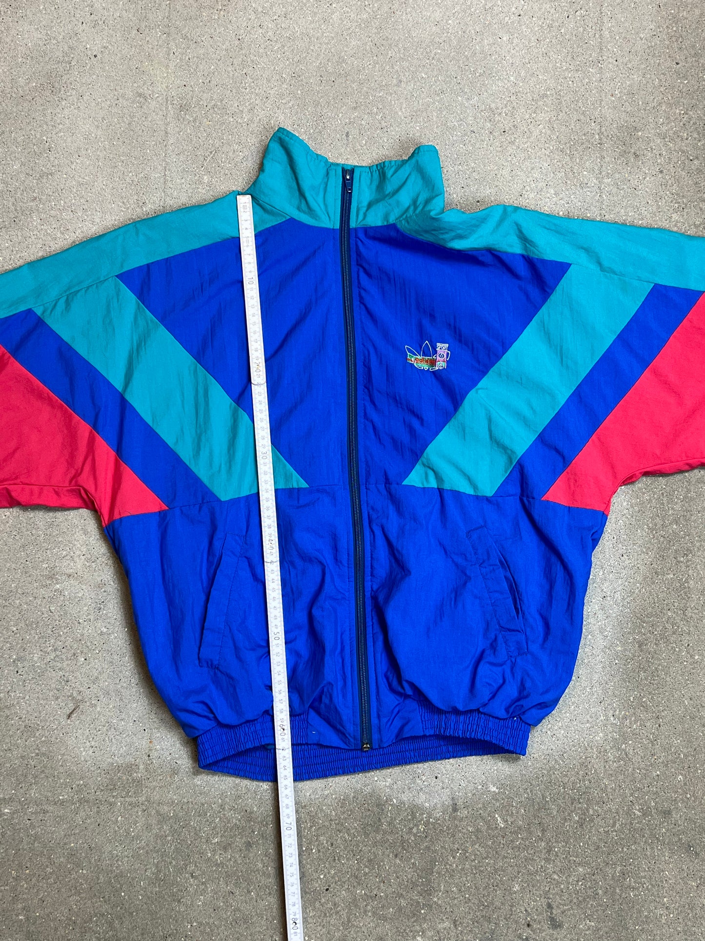 SCHWARZE VINTAGE ADIDAS ZIP TRAININGSJACKE (XL)