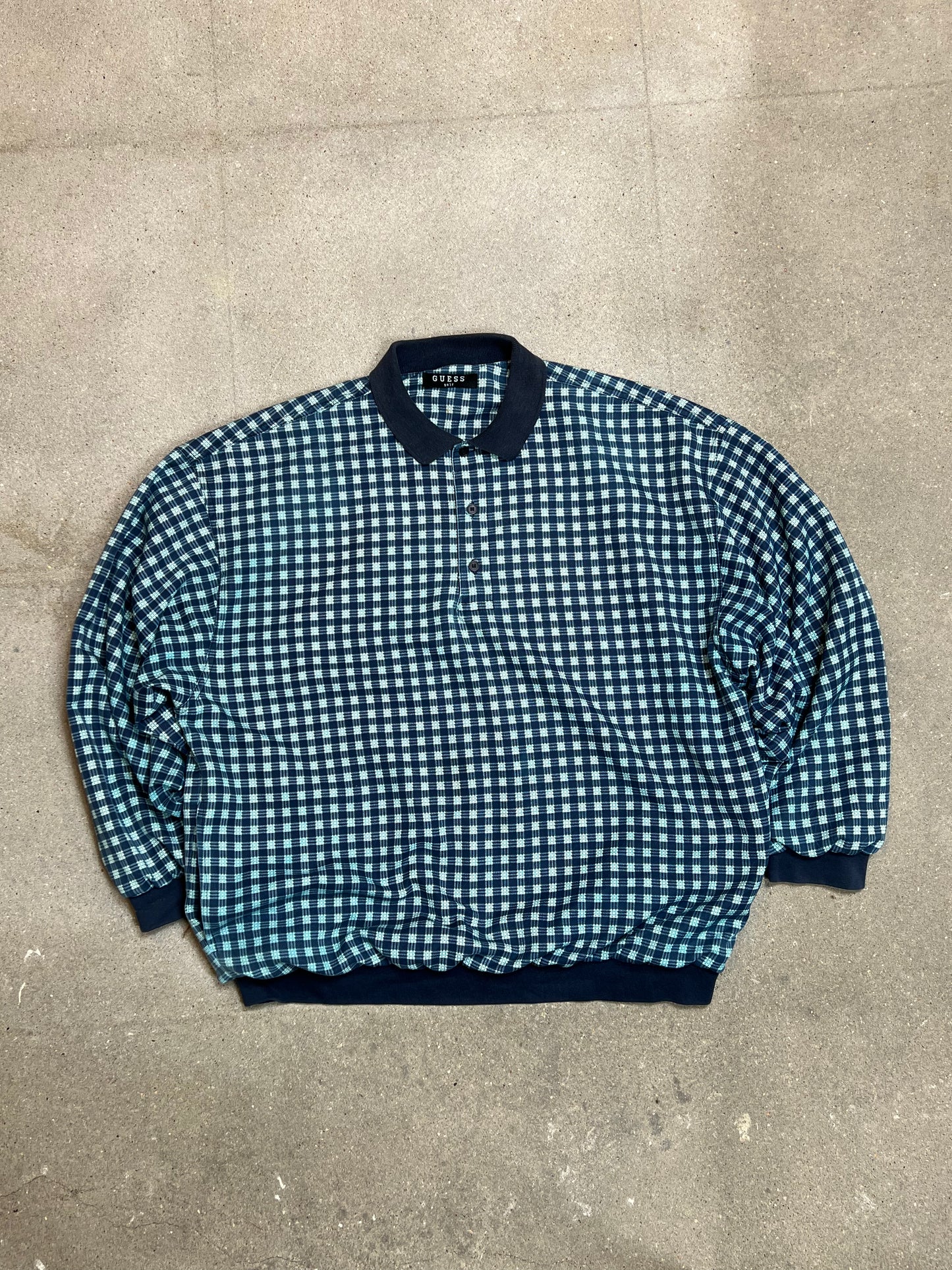 Vintage Guess Golf 90s inspired Rugby Longsleeve Polo Sweatshirt XL/XXL