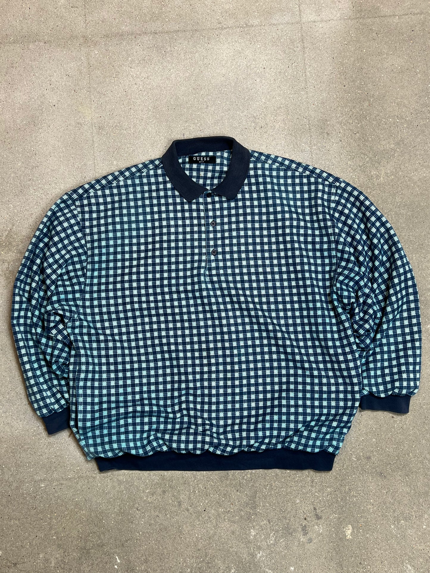 Vintage Guess Golf 90s inspired Rugby Longsleeve Polo Sweatshirt XL/XXL