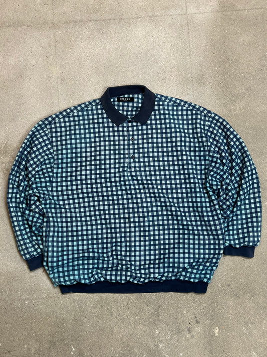 Vintage Guess Golf 90s inspired Rugby Longsleeve Polo Sweatshirt XL/XXL