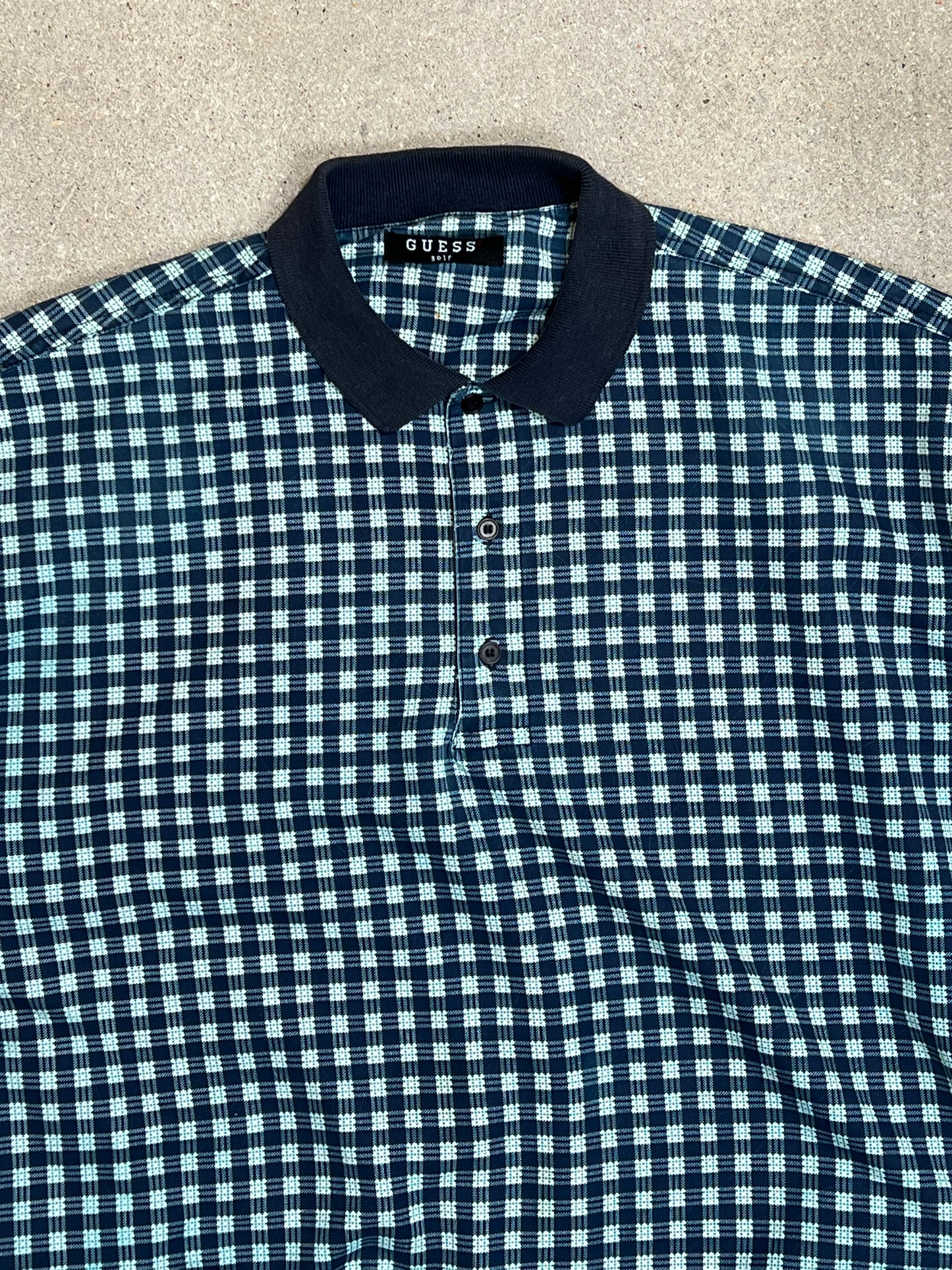 Vintage Guess Golf 90s inspired Rugby Longsleeve Polo Sweatshirt XL/XXL