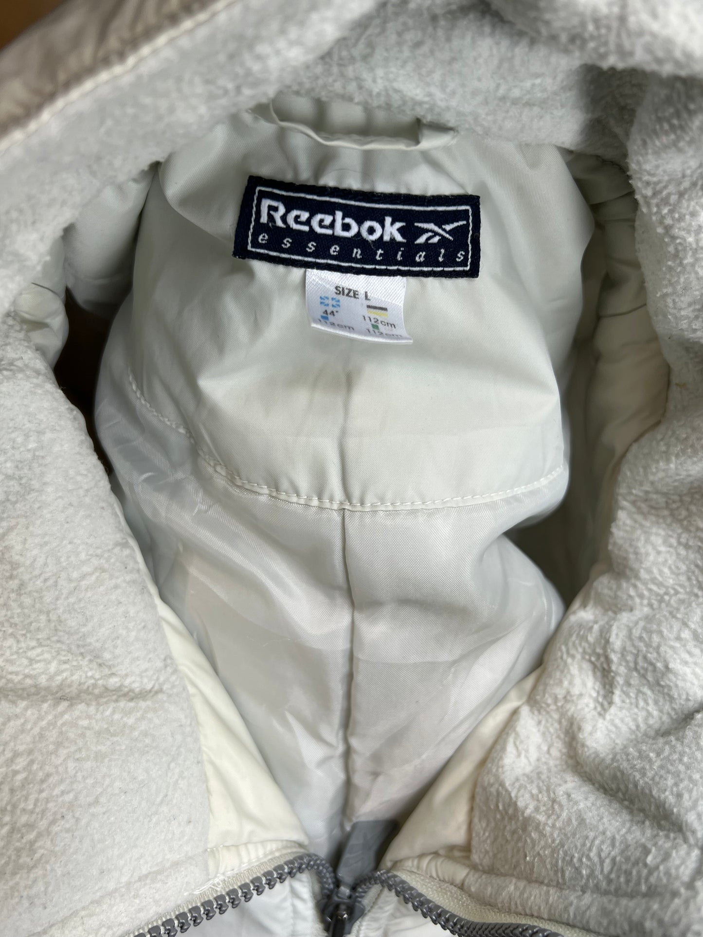 Wit Créme vintage Reebok Padded Coach jacket (XL)