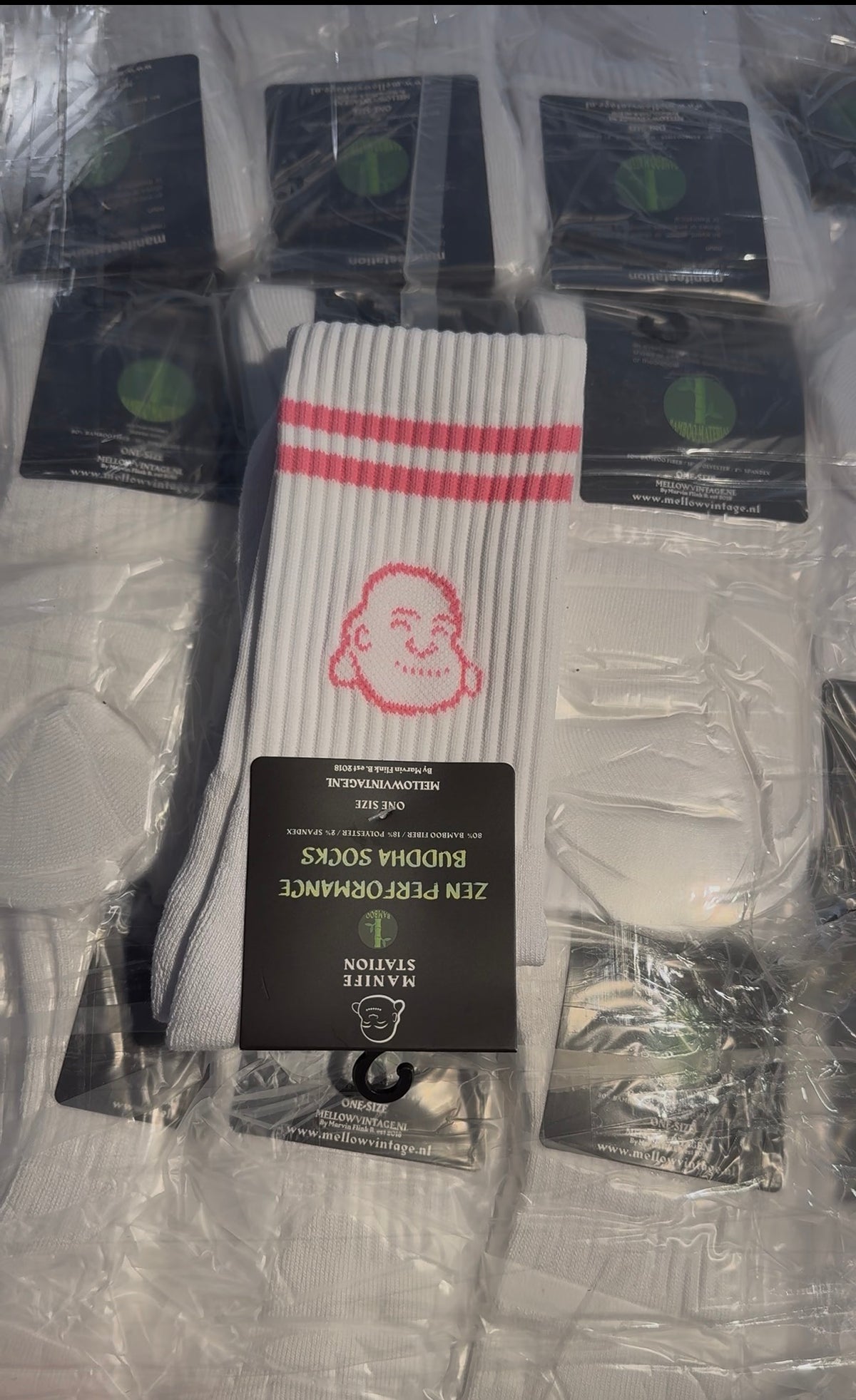 White Manifestation Zen Performance Bamboo Buddha Sock š (Mellow Ameland exclusive)