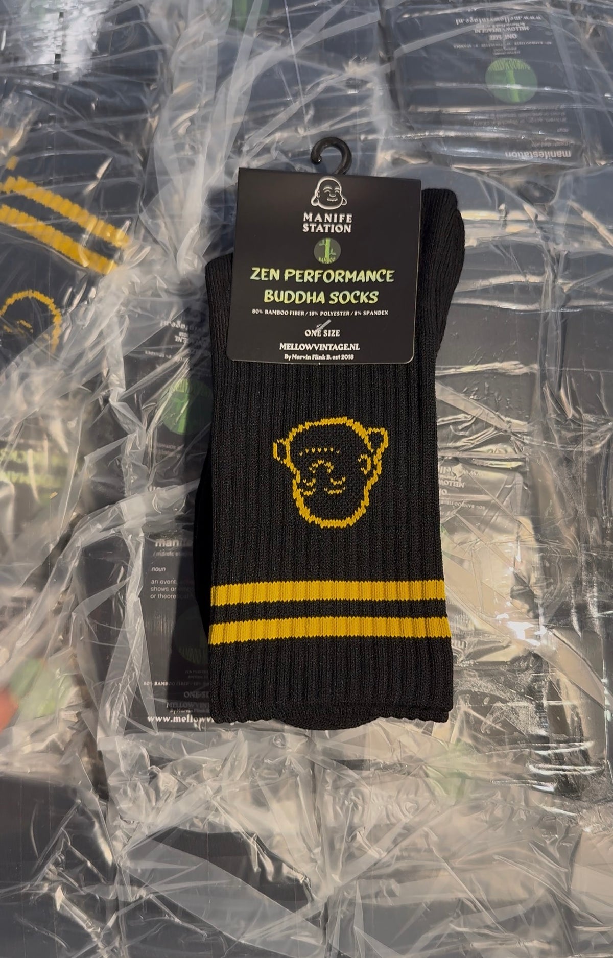 White Manifestation Zen Performance Bamboo Buddha Sock š (Mellow Ameland exclusive)