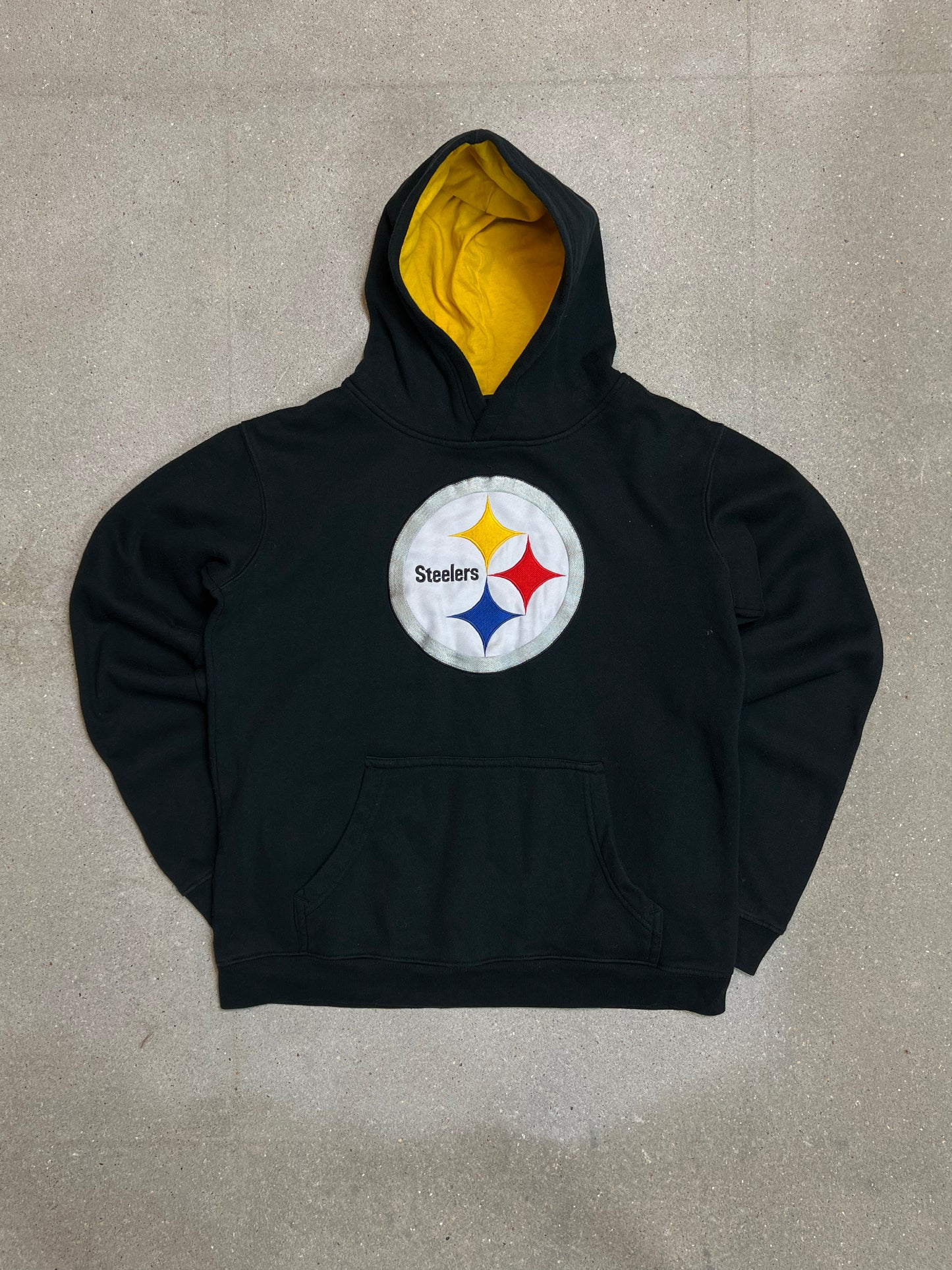 Black Pittsburgh Steelers NFL Varsity Hoodie (Small)(Youth 18-20)