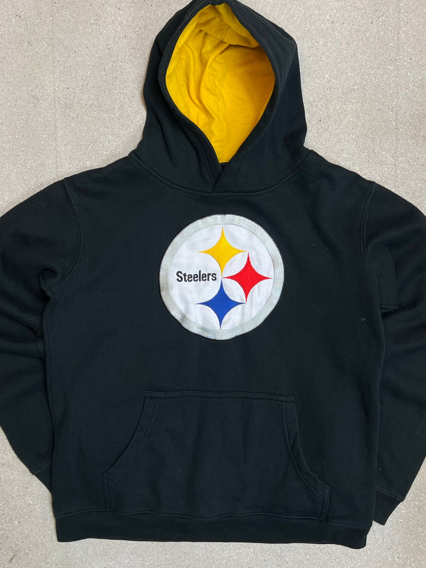 Black Pittsburgh Steelers NFL Varsity Hoodie (Small)(Youth 18-20)