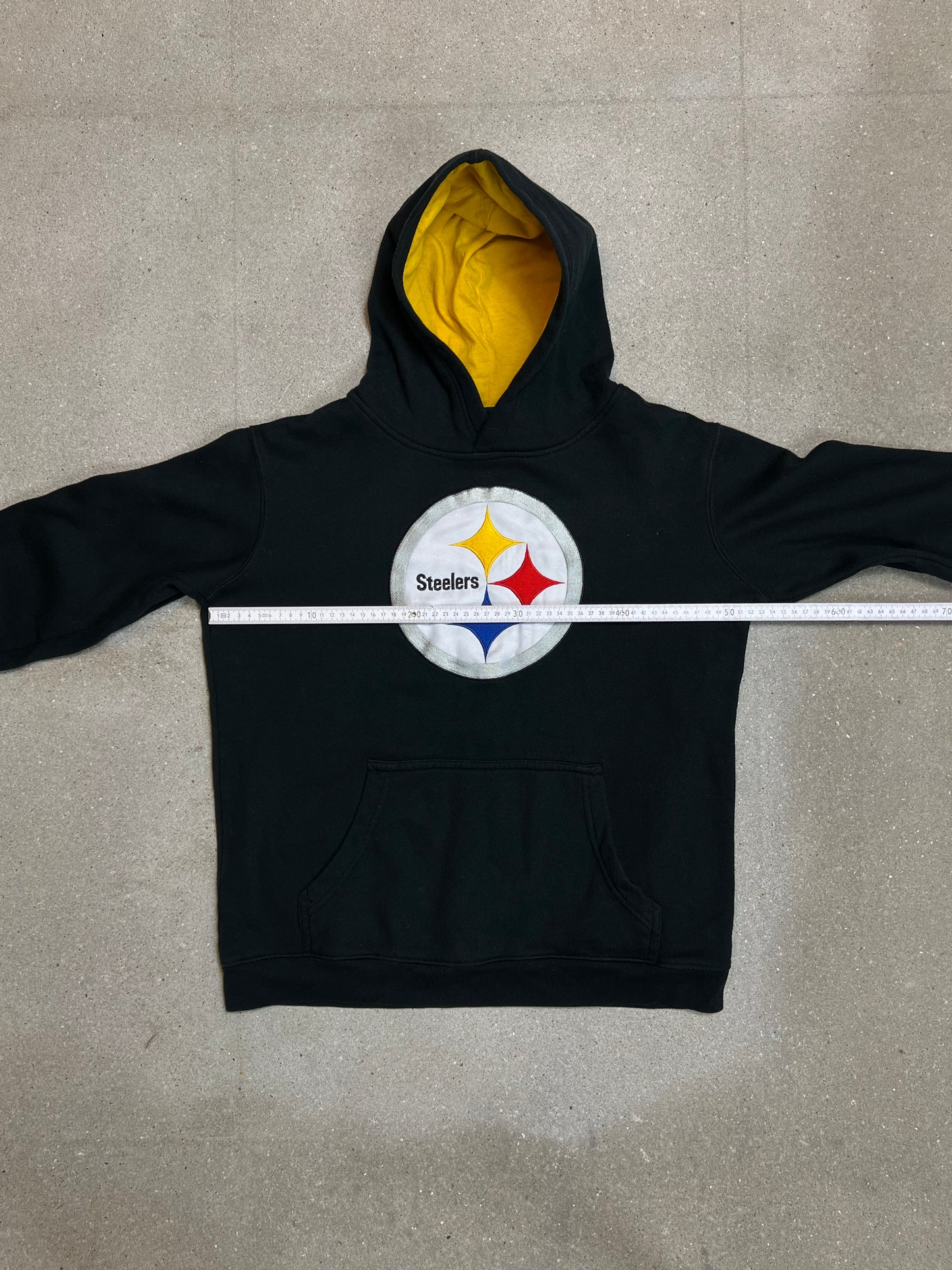 Black Pittsburgh Steelers NFL Varsity Hoodie (Small)(Youth 18-20)