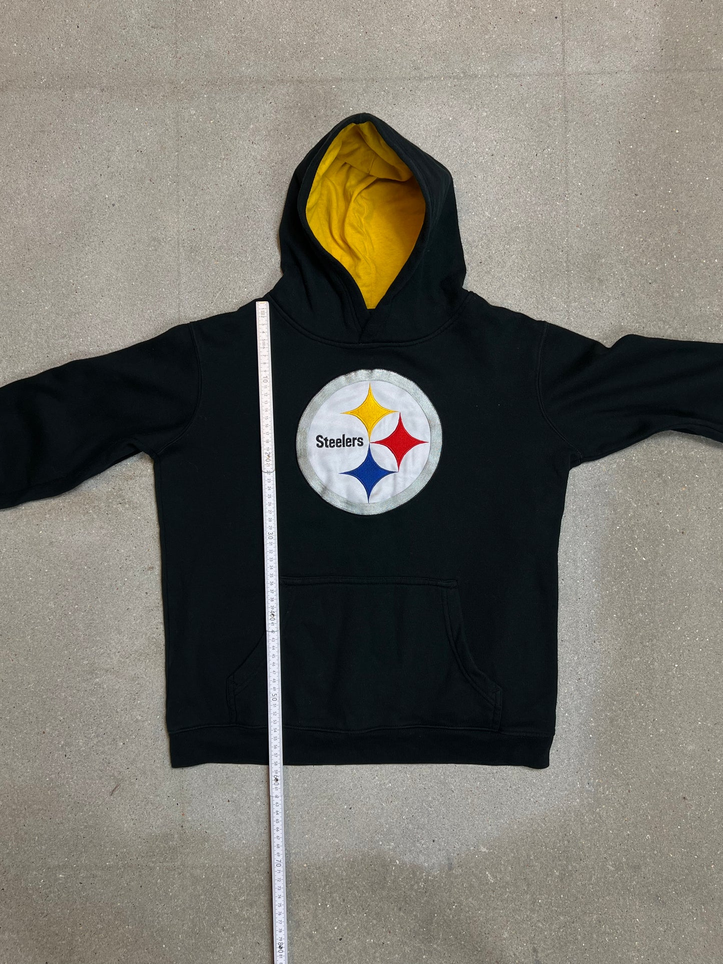 Black Pittsburgh Steelers NFL Varsity Hoodie (Small)(Youth 18-20)