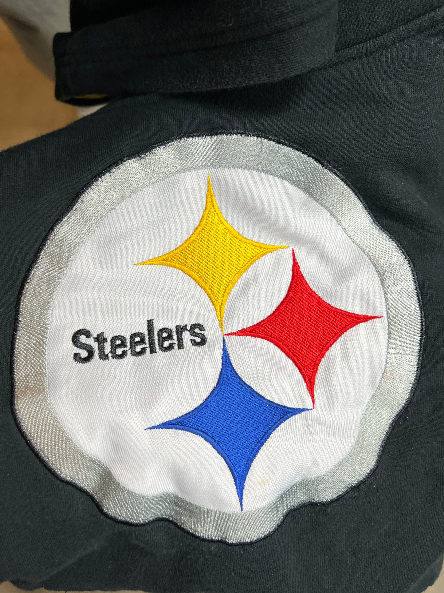 Black Pittsburgh Steelers NFL Varsity Hoodie (Small)(Youth 18-20)