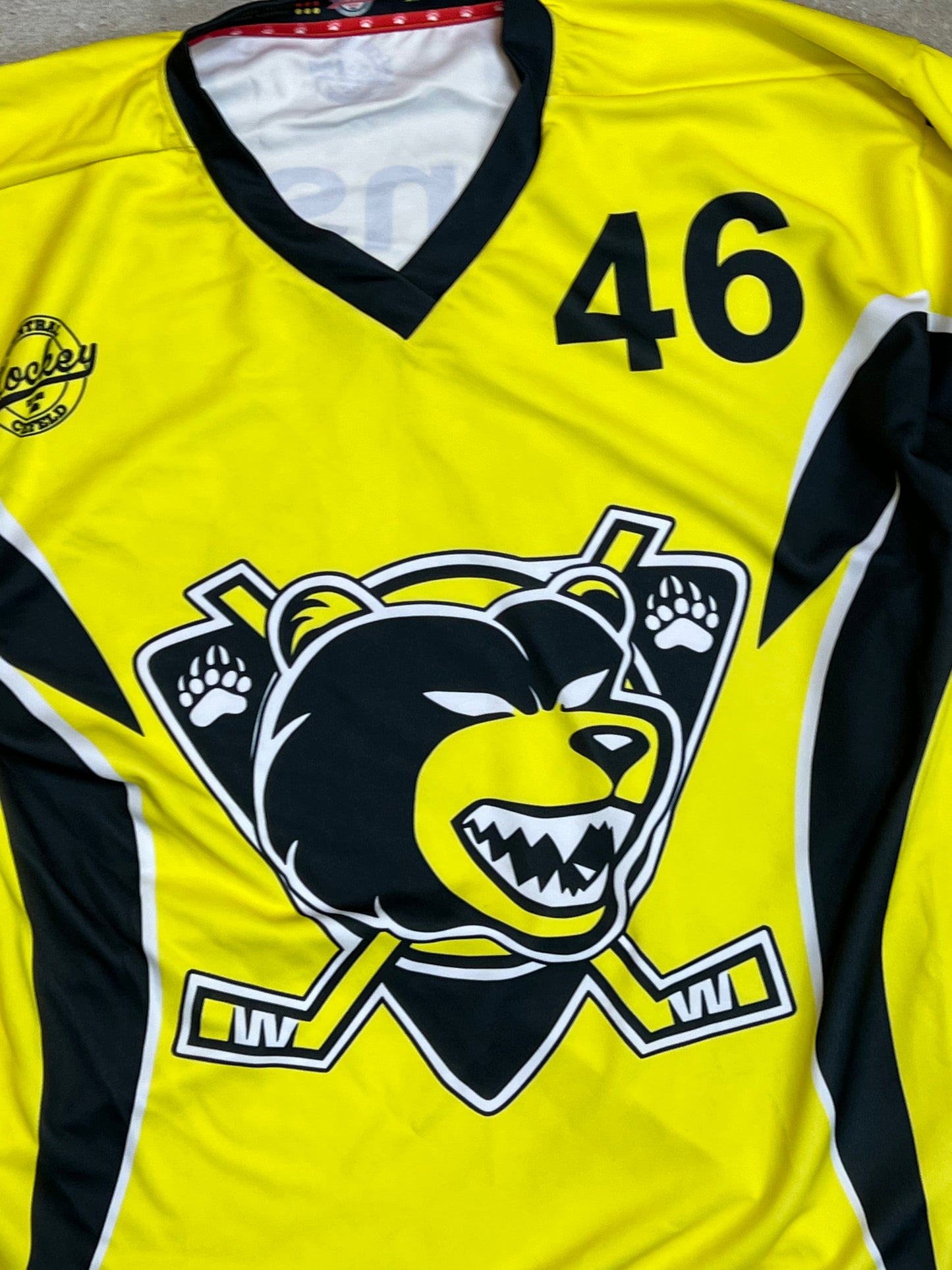 Yellow Black Aachener Eishockey Club Jersey Consten 46 (XL)