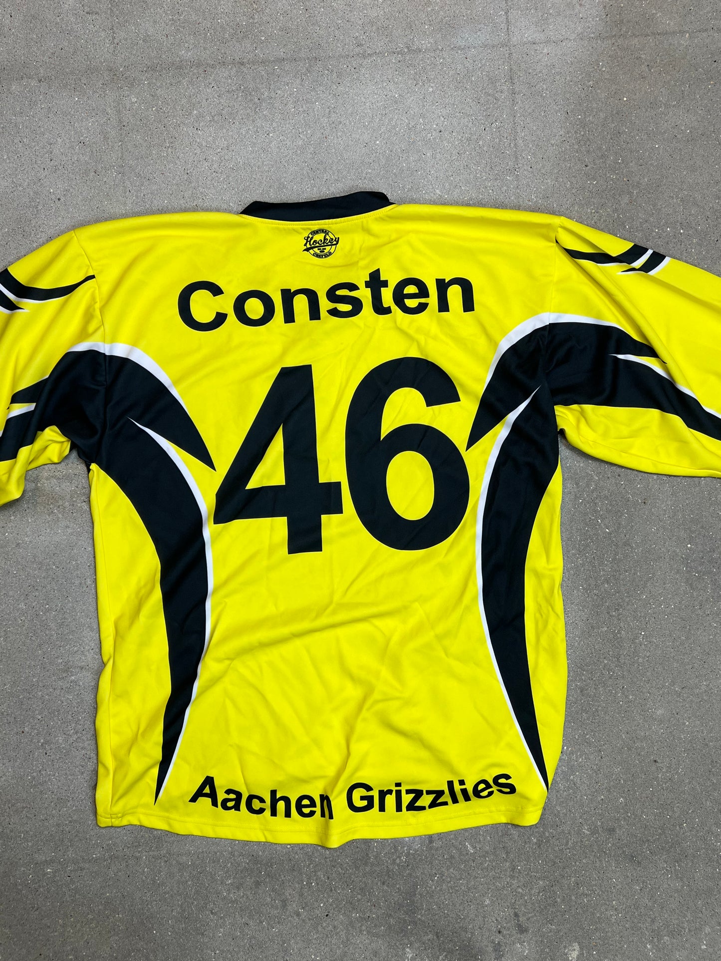 Yellow Black Aachener Eishockey Club Jersey Consten 46 (XL)