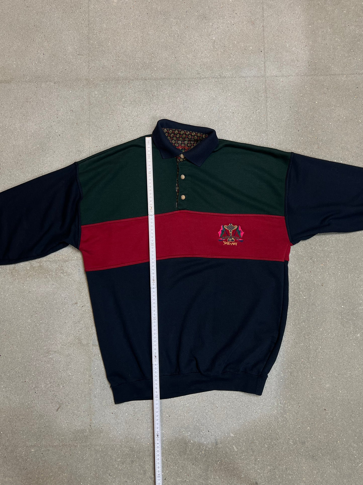 Vintage 90s State of Art Golf Open Rugby Longsleeve Polo (Large)