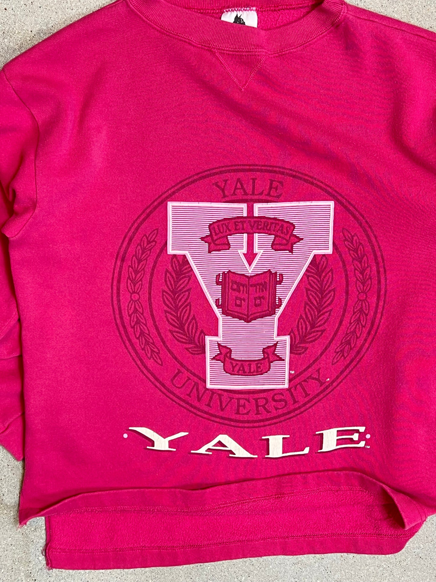 90s Pink Ross Sportswear YALE University varsity sweatshirt Made in USA (Small)