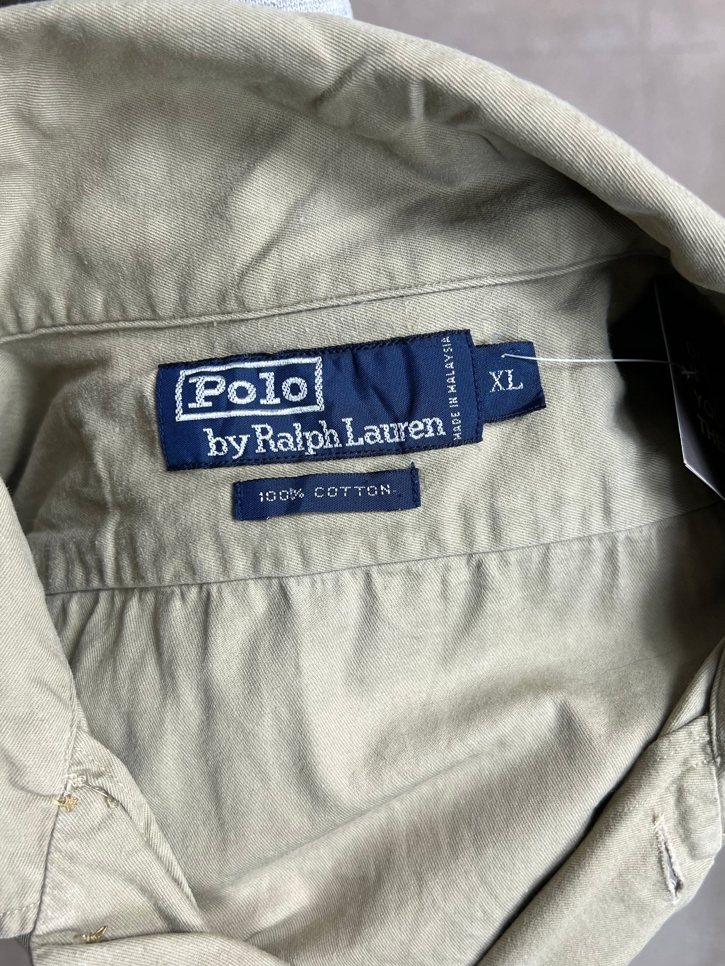 BLAU GESTREIFTES VINTAGE RALPH LAUREN HEMD (KLEIN)