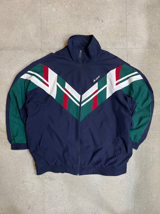 Navy Green 80s vintage oversized Sport zip track jacket (XL)