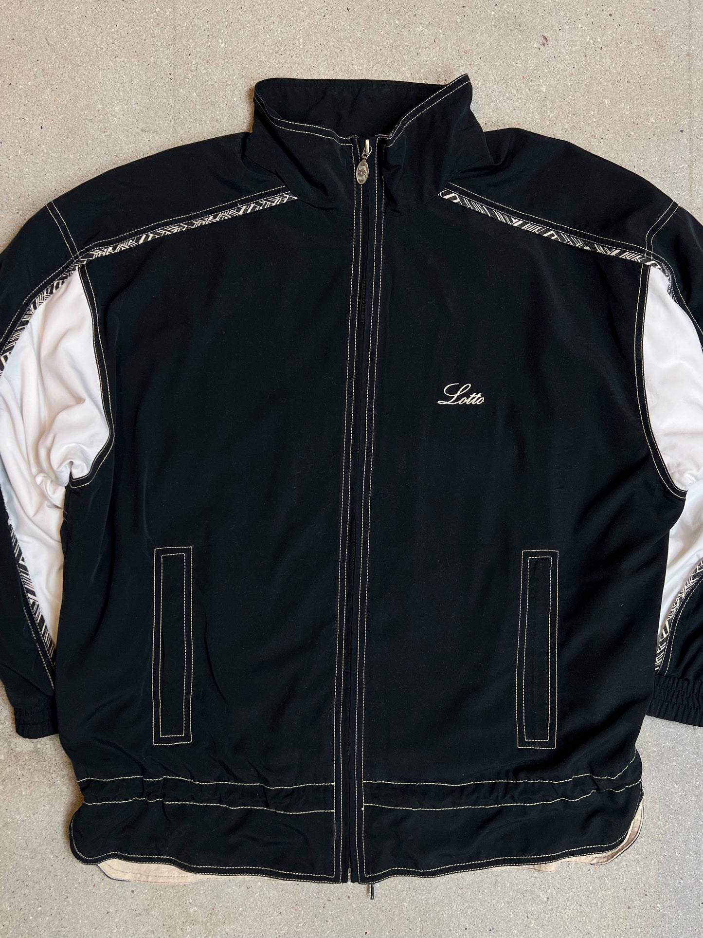SCHWARZE VINTAGE ADIDAS ZIP TRAININGSJACKE (XL)