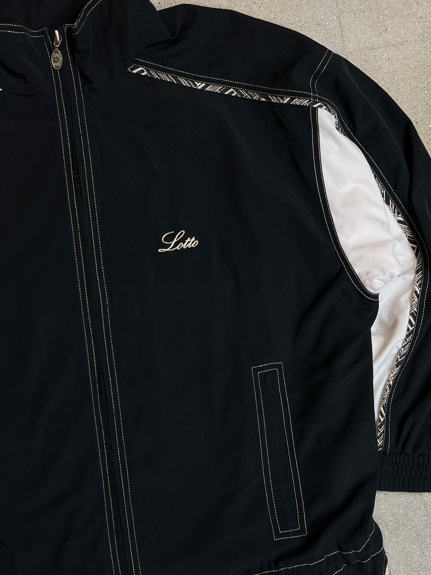 SCHWARZE VINTAGE ADIDAS ZIP TRAININGSJACKE (XL)
