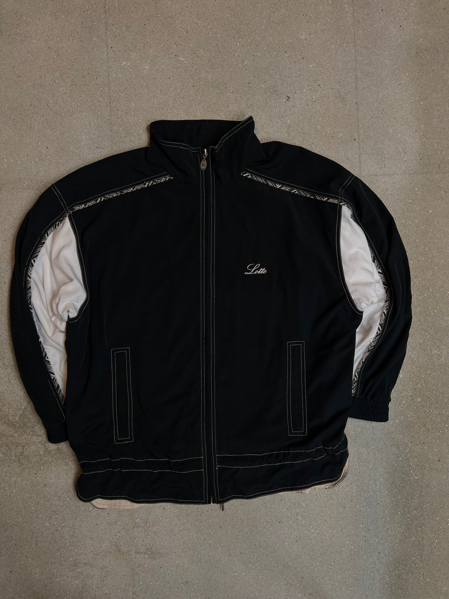 SCHWARZE VINTAGE ADIDAS ZIP TRAININGSJACKE (XL)