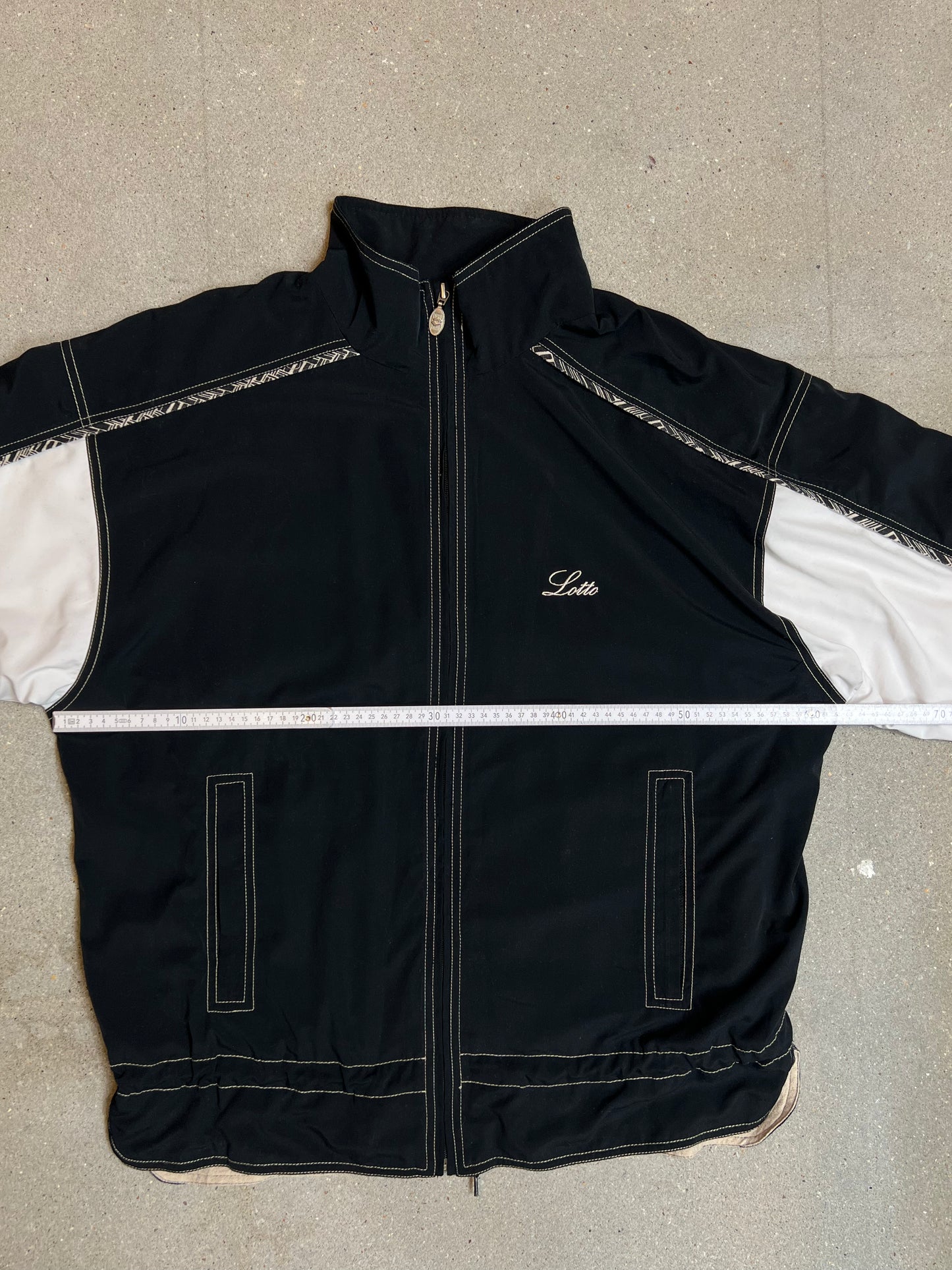 SCHWARZE VINTAGE ADIDAS ZIP TRAININGSJACKE (XL)
