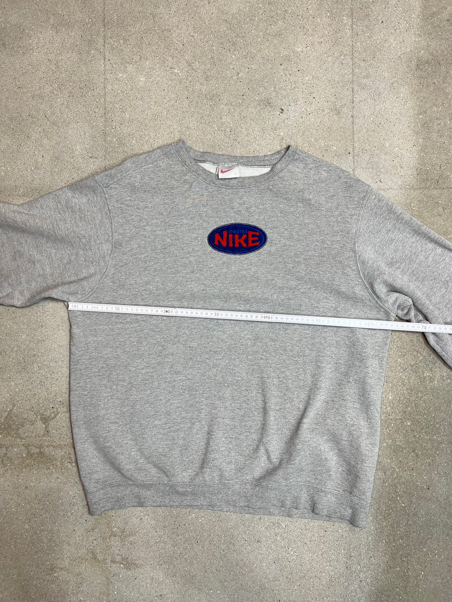 Rare Heather Grey 1990s Nike Spellout Sweatshirt Made in USA. (XL)