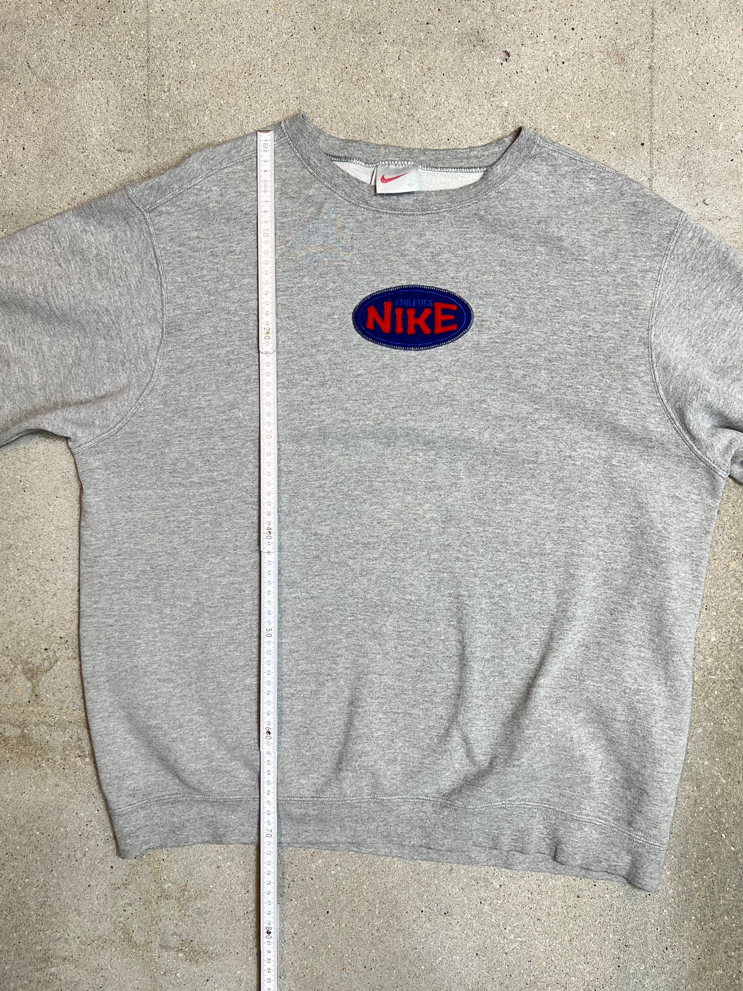Rare Heather Grey 1990s Nike Spellout Sweatshirt Made in USA. (XL)