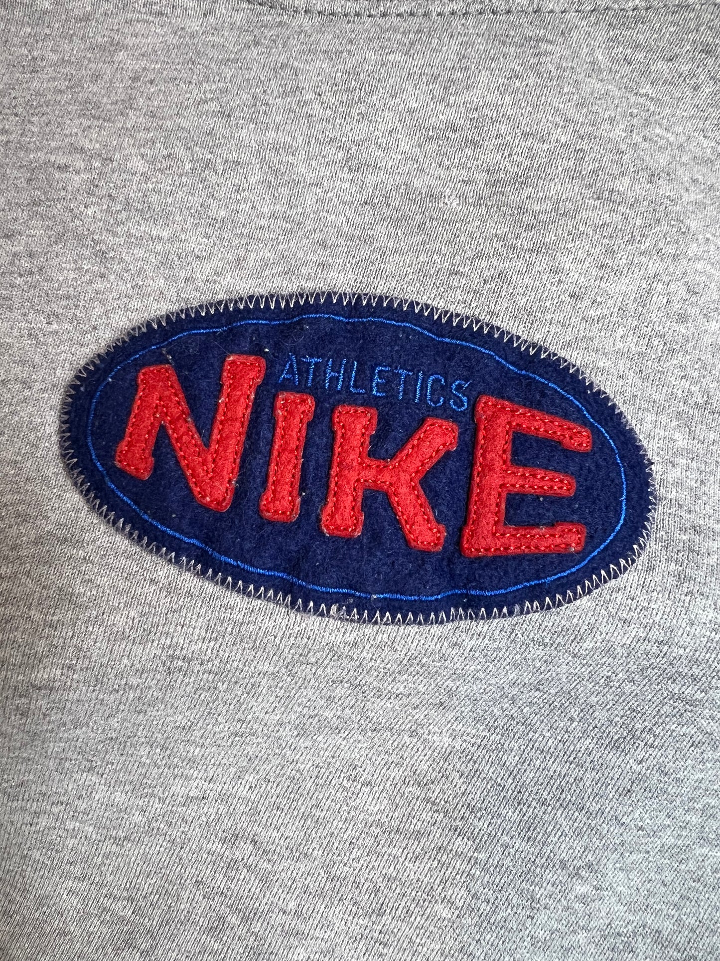 Rare Heather Grey 1990s Nike Spellout Sweatshirt Made in USA. (XL)
