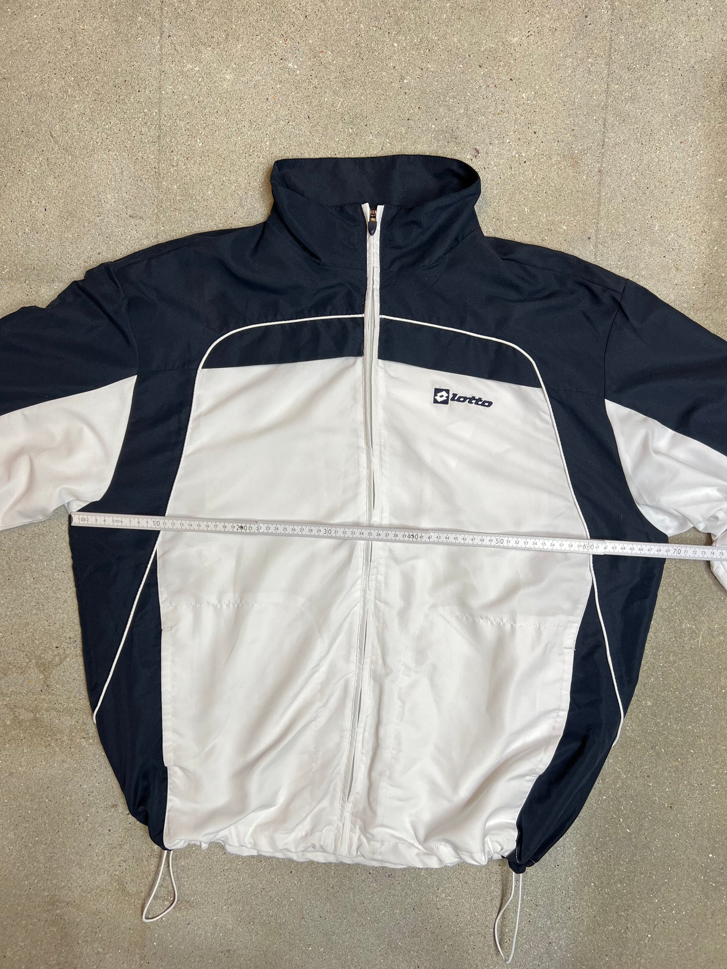 Black White Vintage LOTTO Zip Track Jacket (XXL)