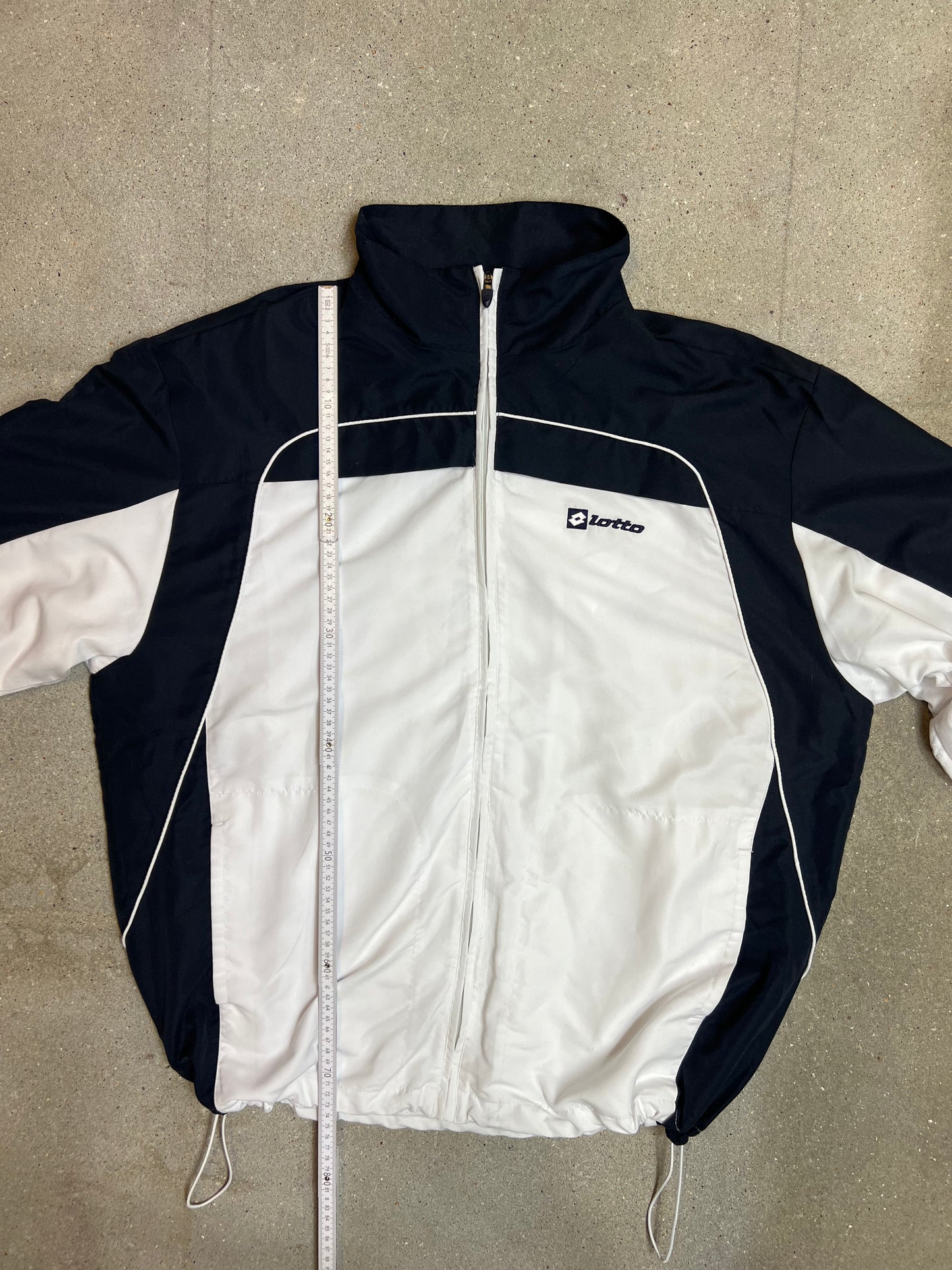 Black White Vintage LOTTO Zip Track Jacket (XXL)
