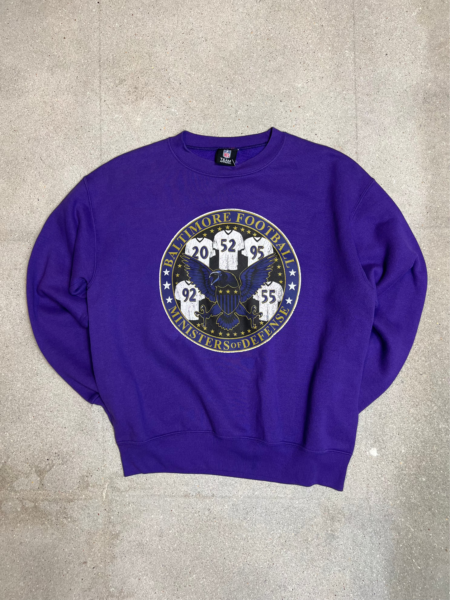 Purple 90s NFL Team apparel Varsity USA sweatshirt (Medium)