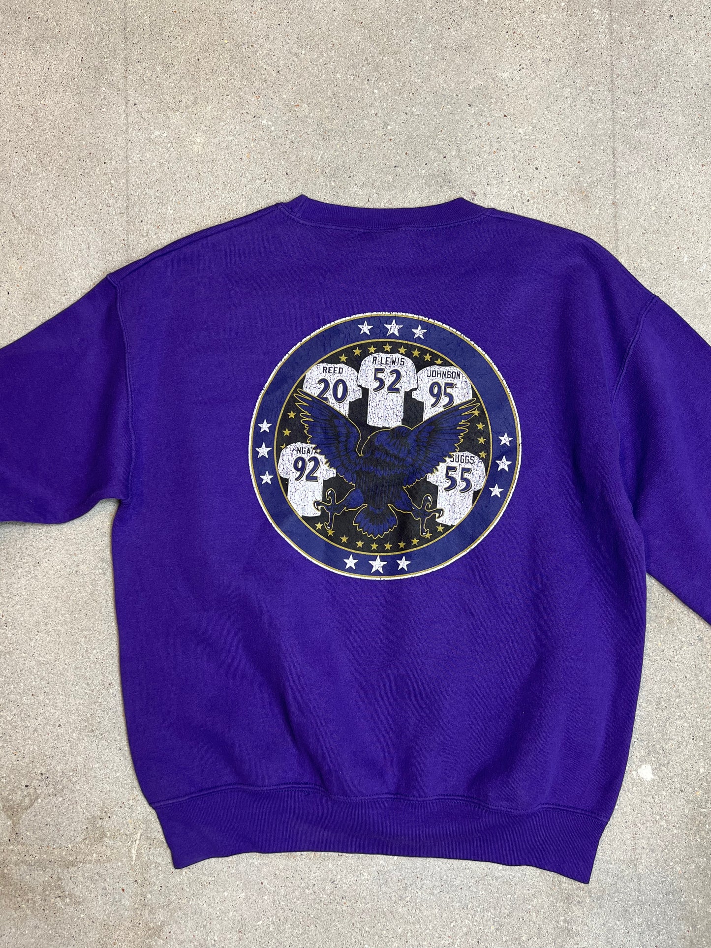 Purple 90s NFL Team apparel Varsity USA sweatshirt (Medium)