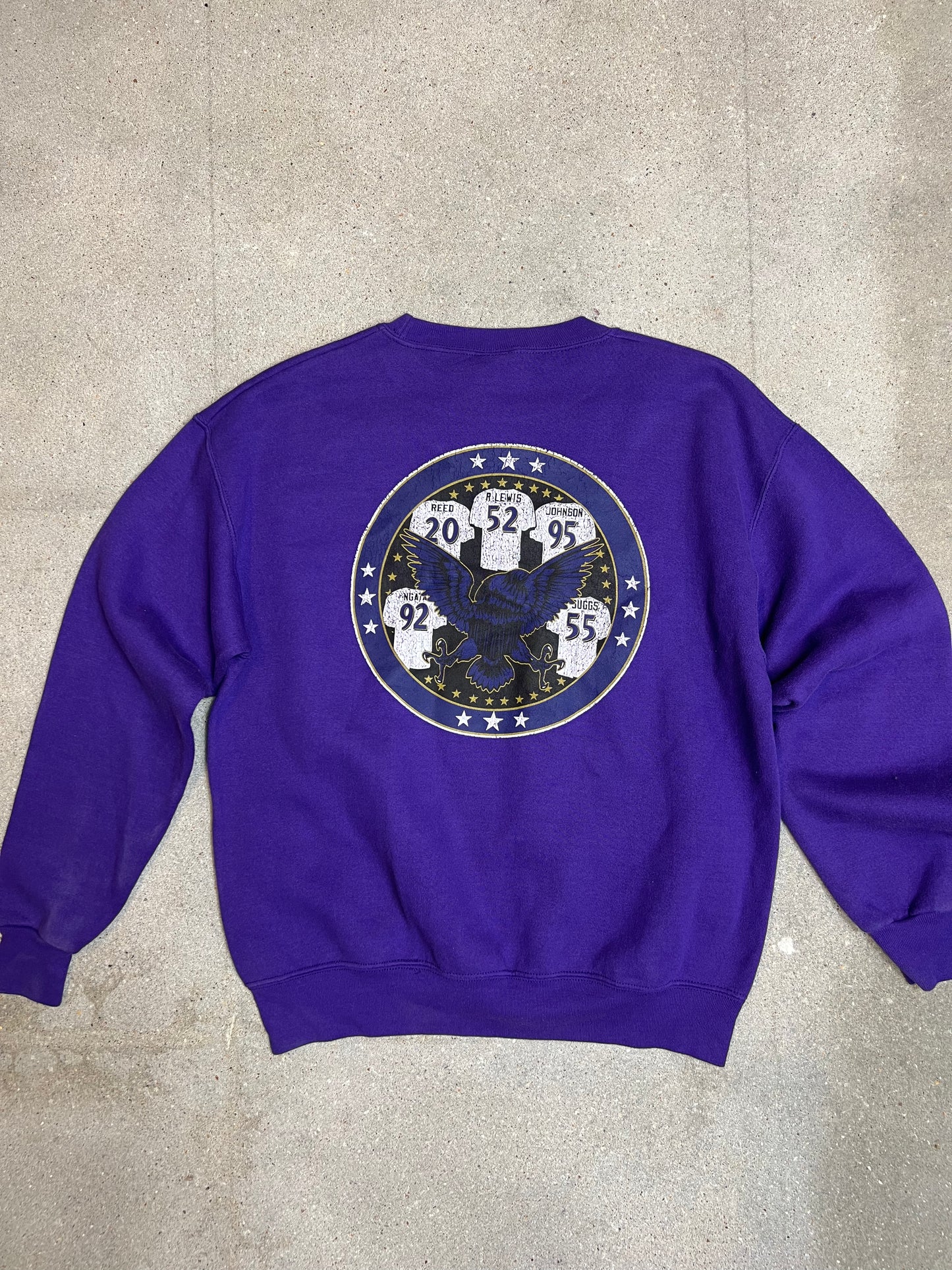 Purple 90s NFL Team apparel Varsity USA sweatshirt (Medium)