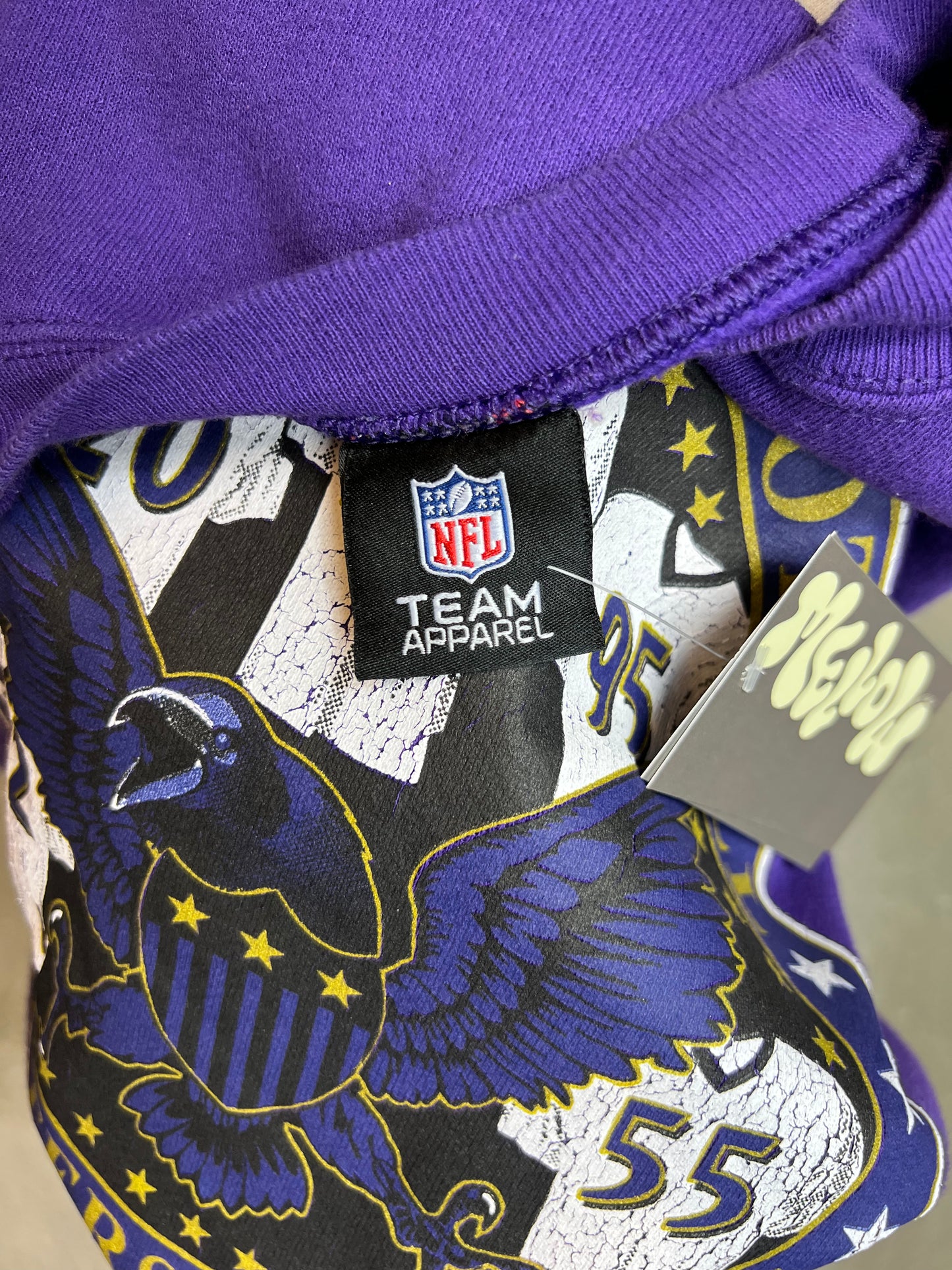 Purple 90s NFL Team apparel Varsity USA sweatshirt (Medium)