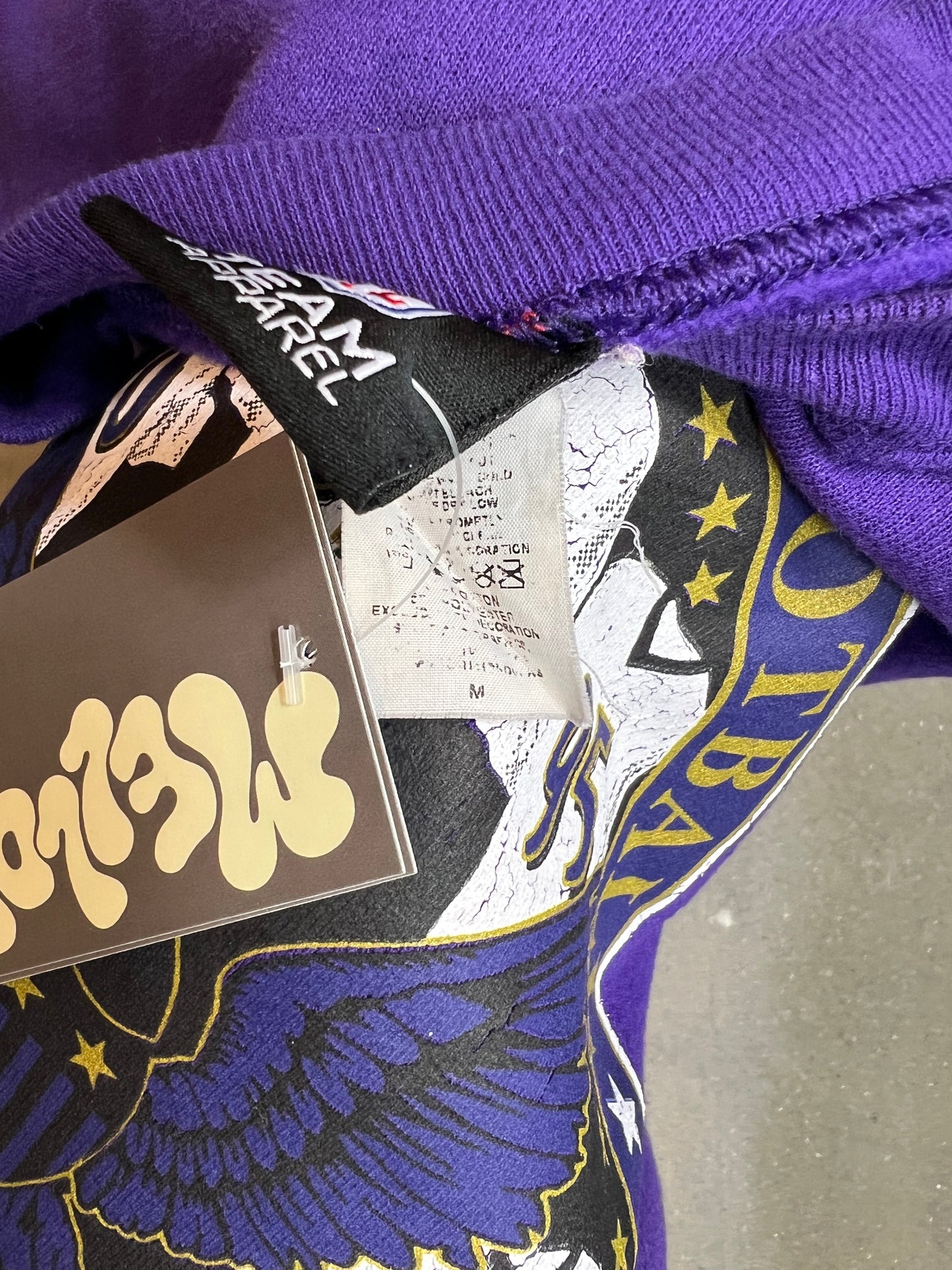 Purple 90s NFL Team apparel Varsity USA sweatshirt (Medium)