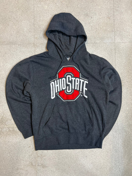 Grey 90s Ohio State varsity Hoodie (small)