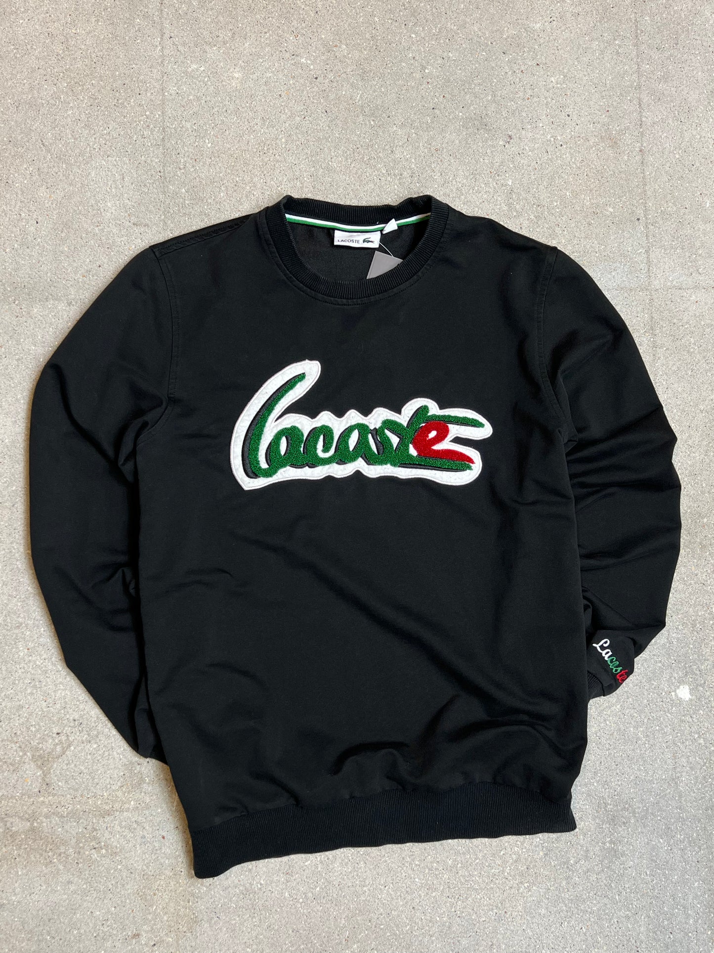 Black Vintage Lacoste spellout crocodile sweatshirt (Small / 4)