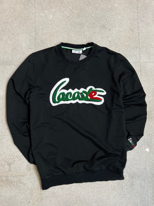 Black Vintage Lacoste spellout crocodile sweatshirt (Small / 4)