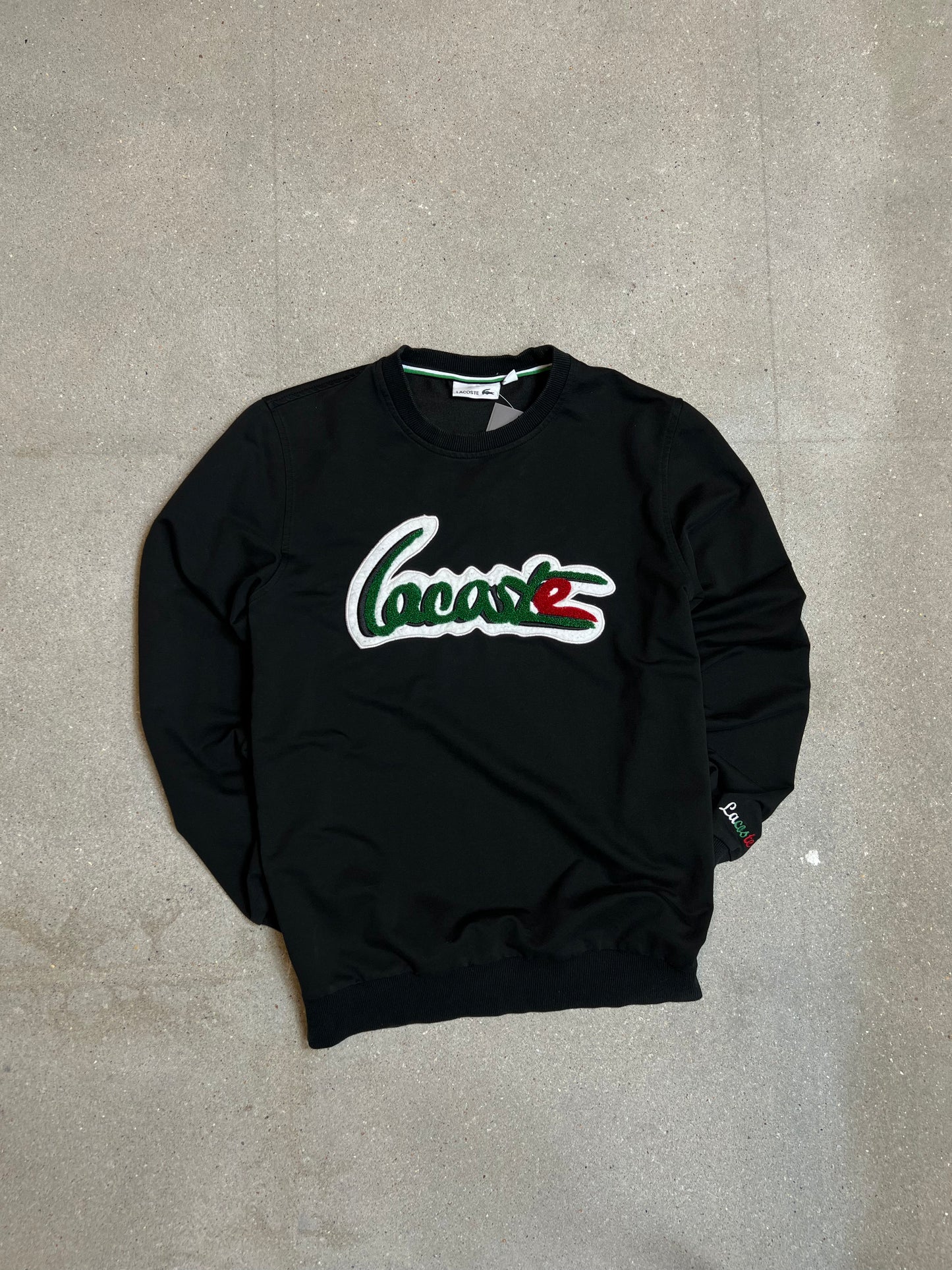 Black Vintage Lacoste spellout crocodile sweatshirt (Small / 4)