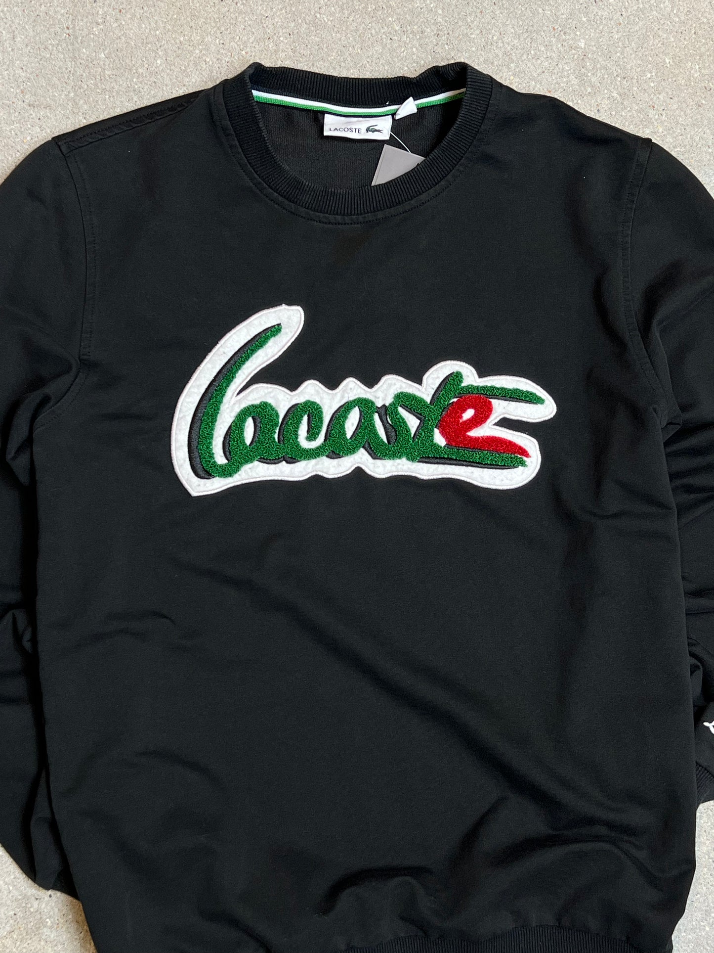 Black Vintage Lacoste spellout crocodile sweatshirt (Small / 4)