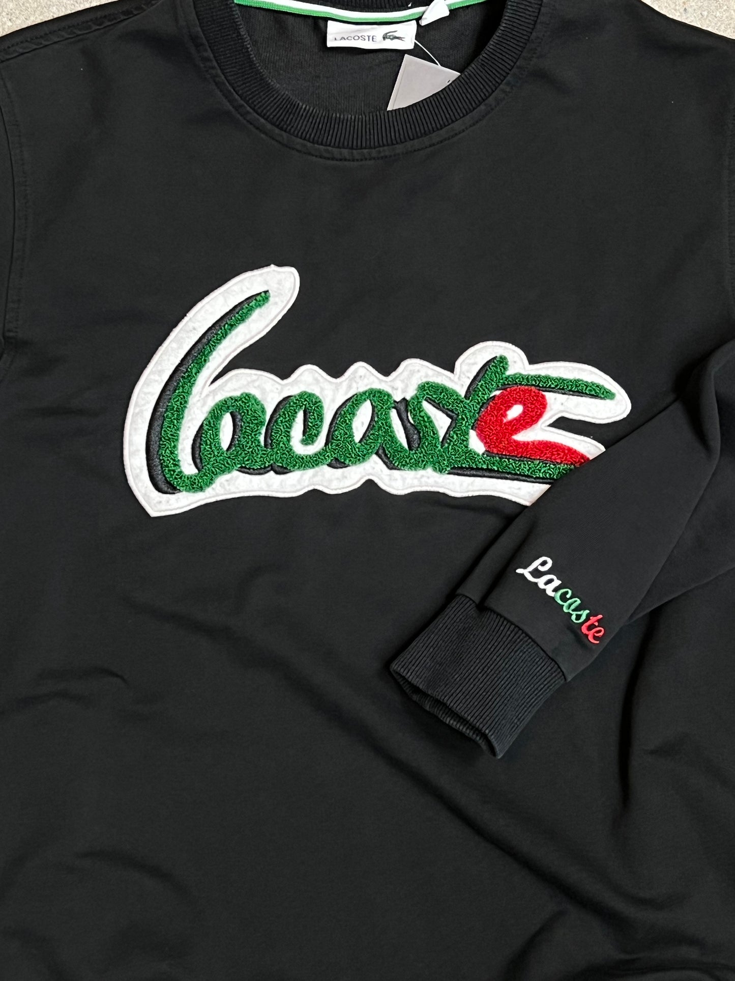 Black Vintage Lacoste spellout crocodile sweatshirt (Small / 4)