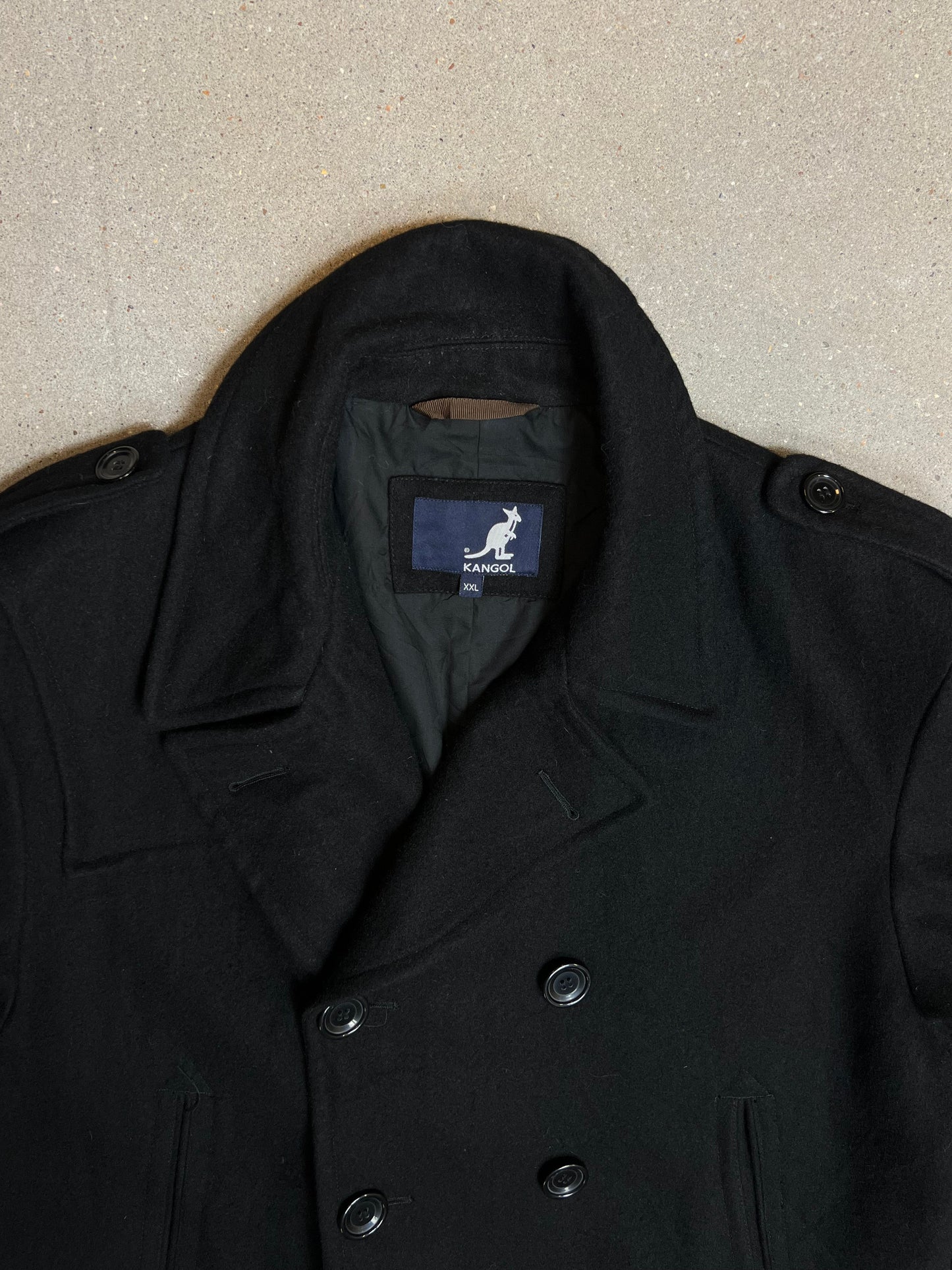 Black Kangol Double breasted Jacket (XXL)