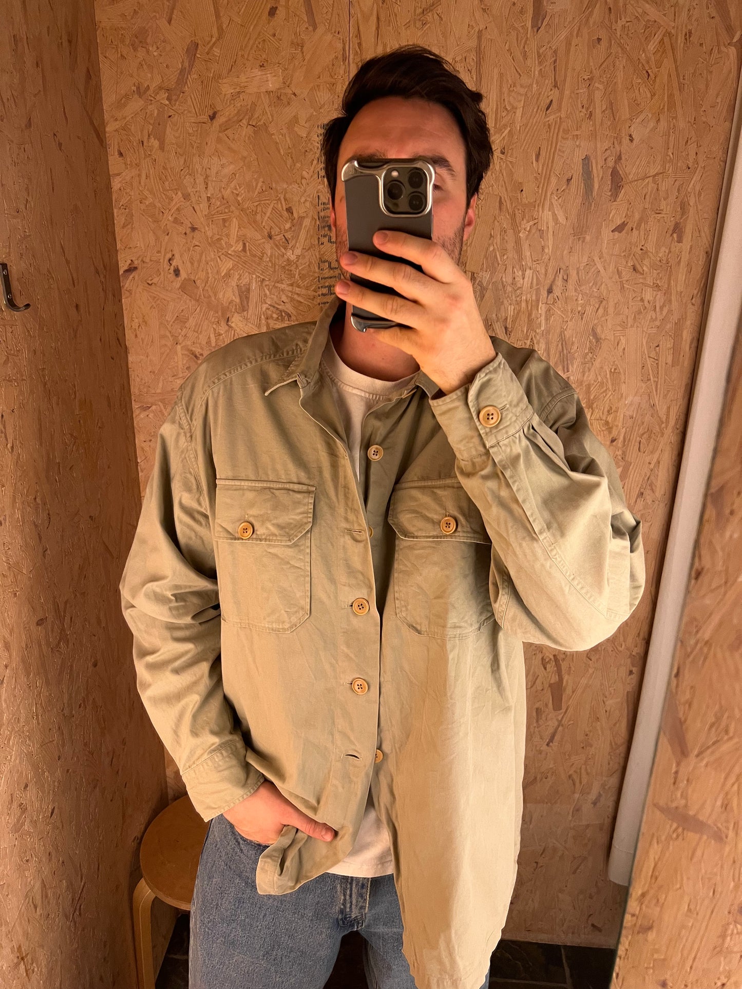 BLAU GESTREIFTES VINTAGE RALPH LAUREN HEMD (KLEIN)