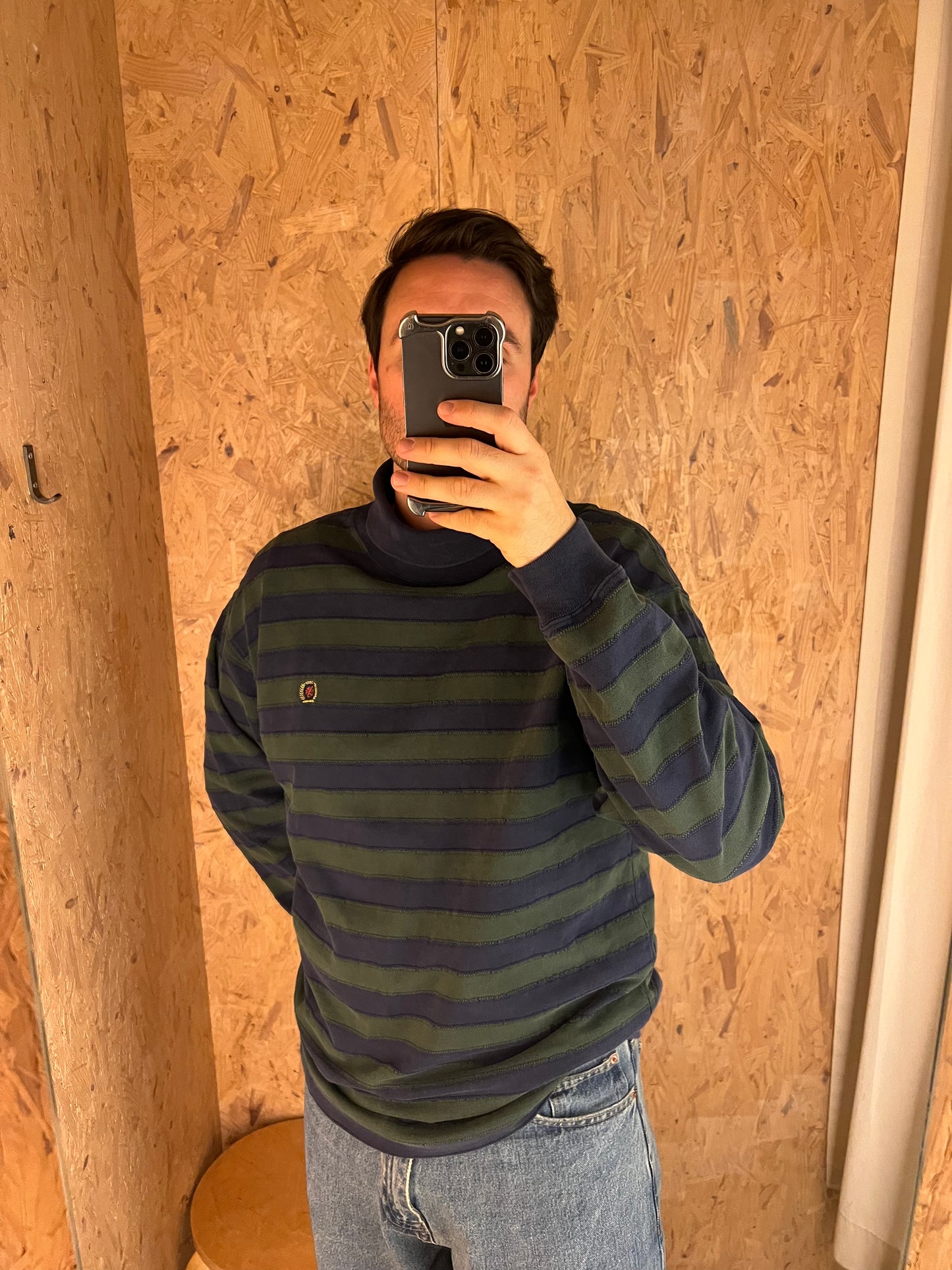 1990s vintage Tommy Hilfiger Cotton Stitched Turtleneck (Large/G)
