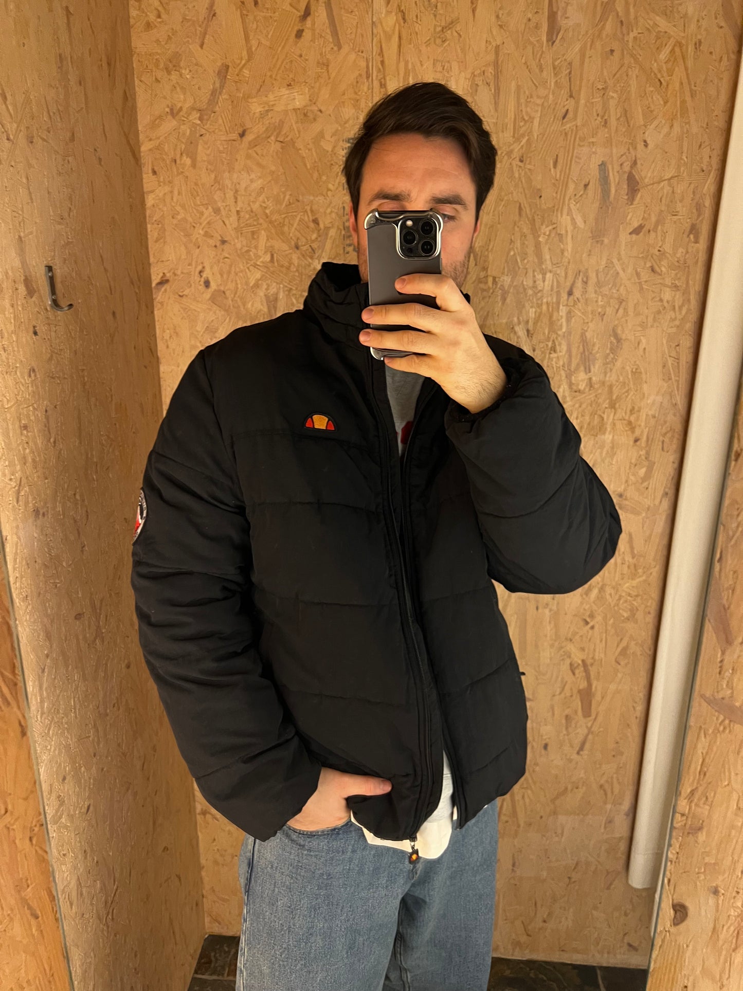 Black Ellesse Ampezzo Puffer Jacket (XL)