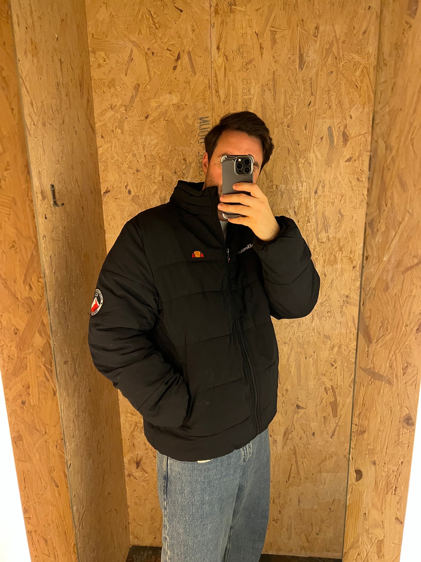 Black Ellesse Ampezzo Puffer Jacket (XL)