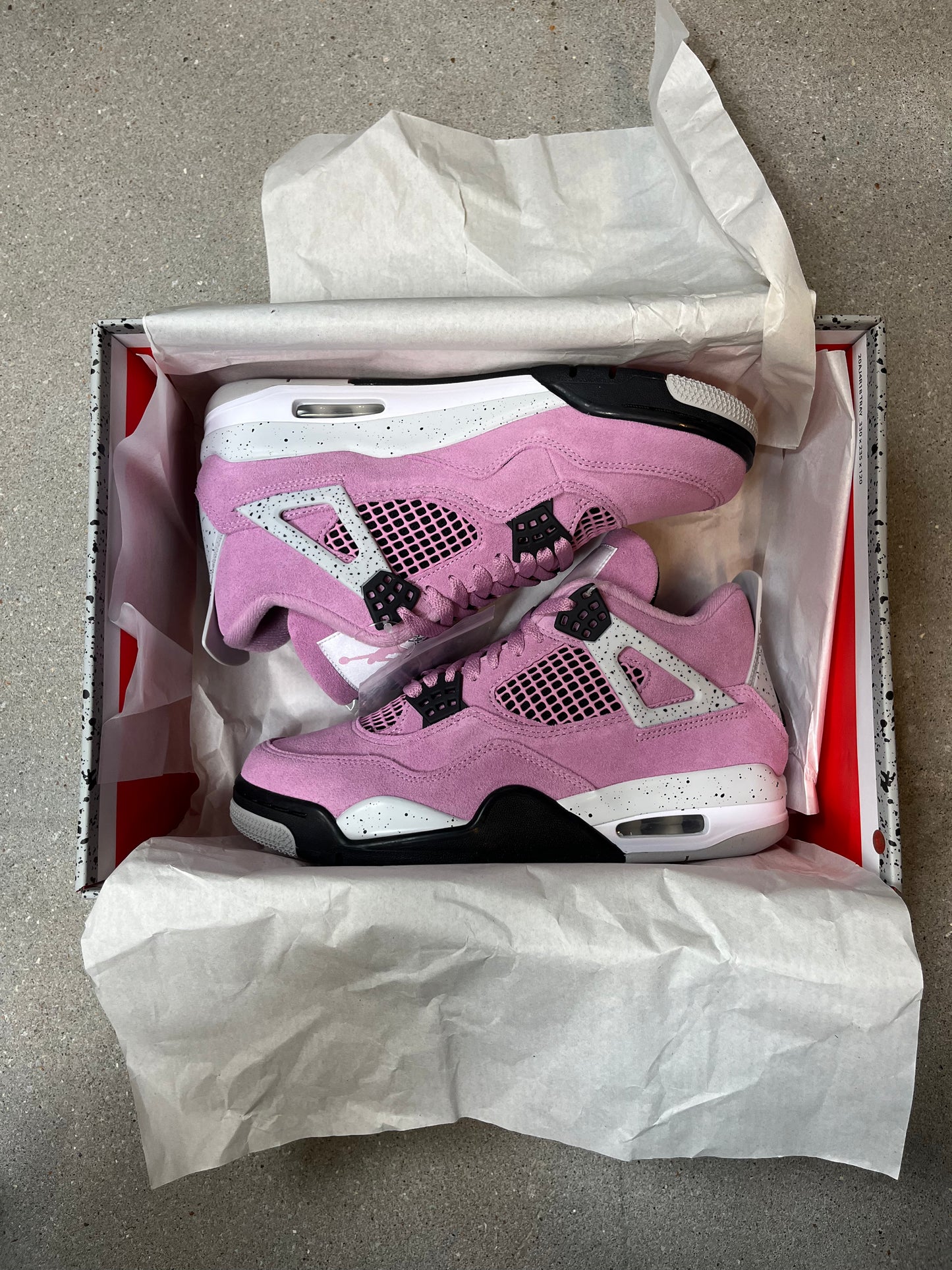 WMNS AIR JORDAN 4 RETRO x ORCHID, NEUTRAL GREY-BLACK (EU 40,UK 6, wmns US 8.5, mens US 7,