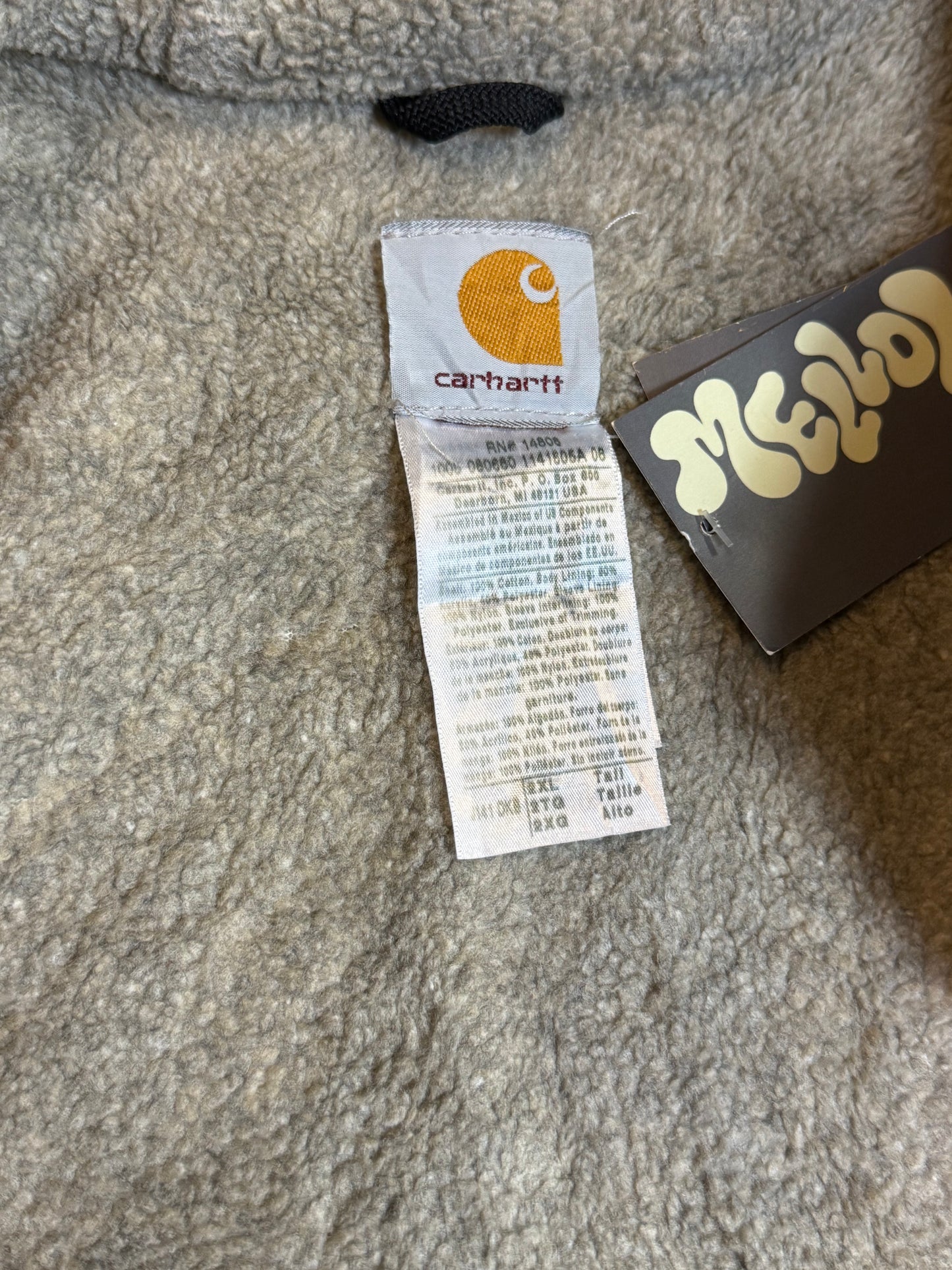 1990s Carhartt Active Jacket J141 DKB in Faded Brown 'Bill Garner' (size XXL) (2XL Tall) Assembled in mexico