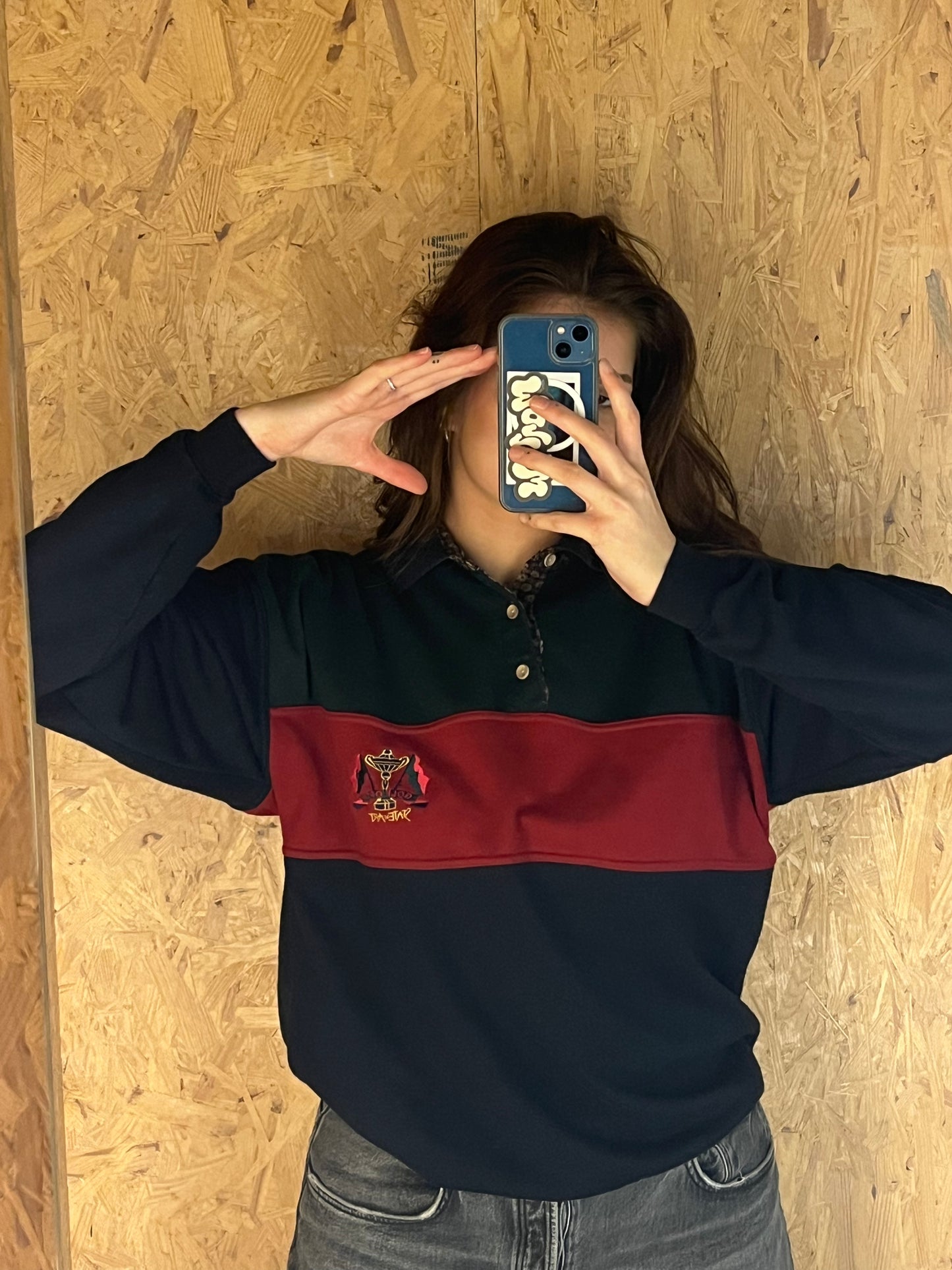 Vintage 90s State of Art Golf Open Rugby Longsleeve Polo (Large)