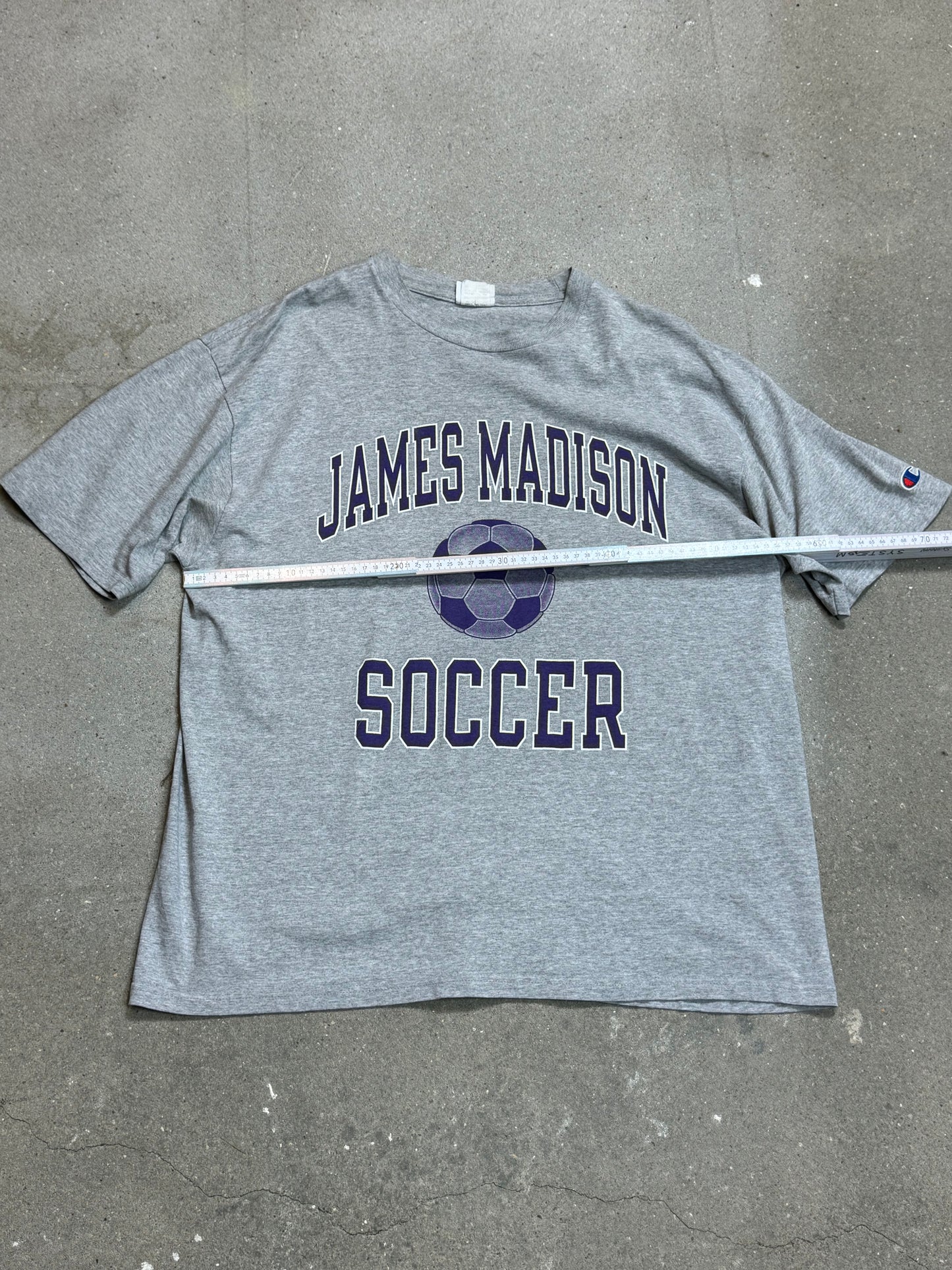 GREY VINTAGE CHAMPION SOCCER FOOTBALL T-SHIRT (XL)