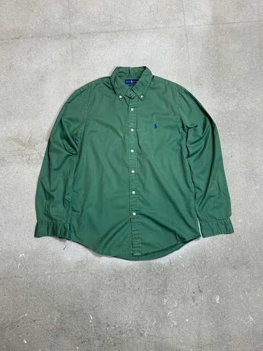 HELLBLAUES VINTAGE-HEMD VON RALPH LAUREN (MITTEL)