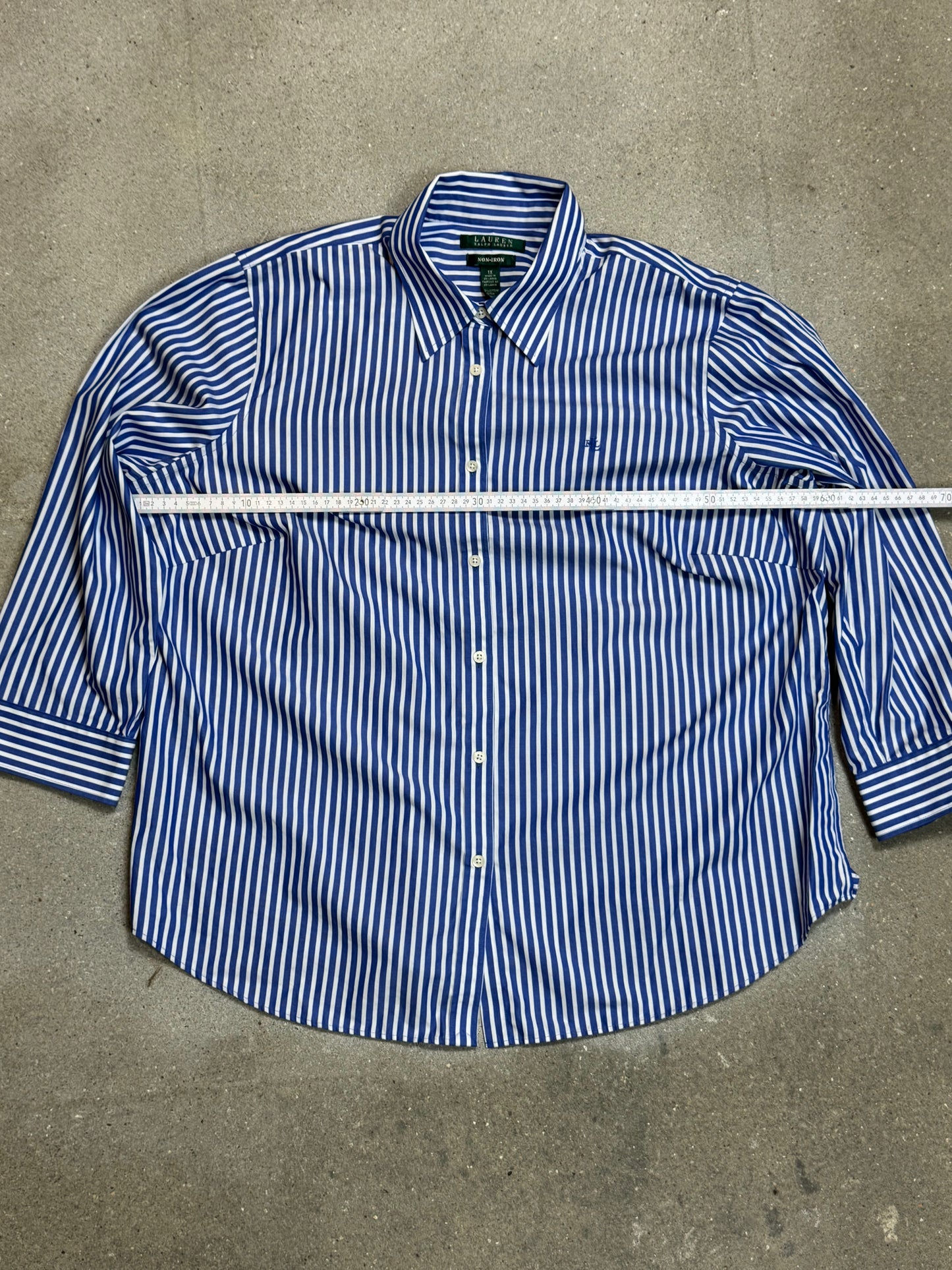BLUE STRIPED VINTAGE RALPH LAUREN SHIRT (XL)